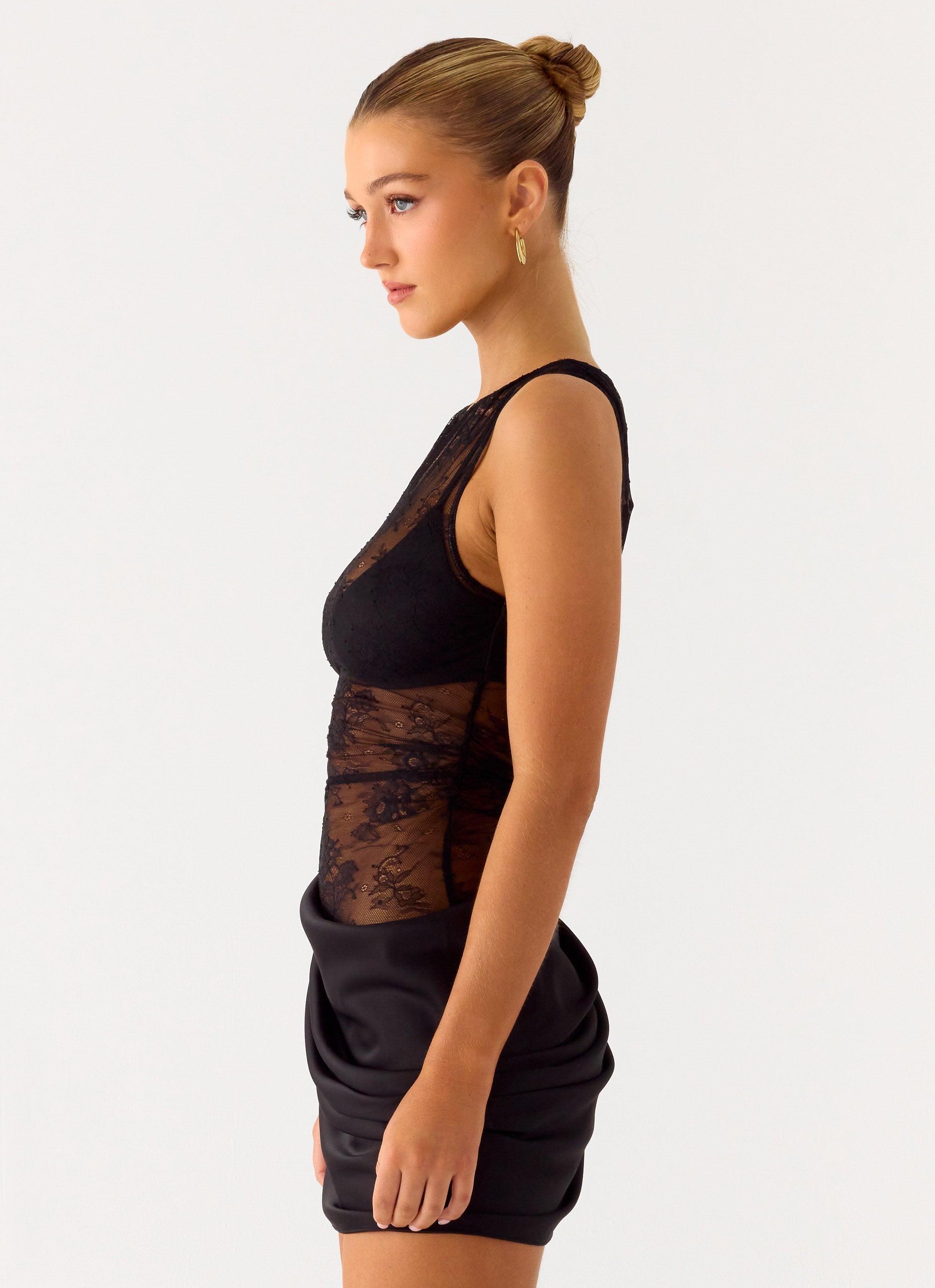 Harlem Lace Mini Dress - Black