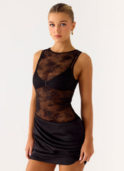 Harlem Lace Mini Dress - Black