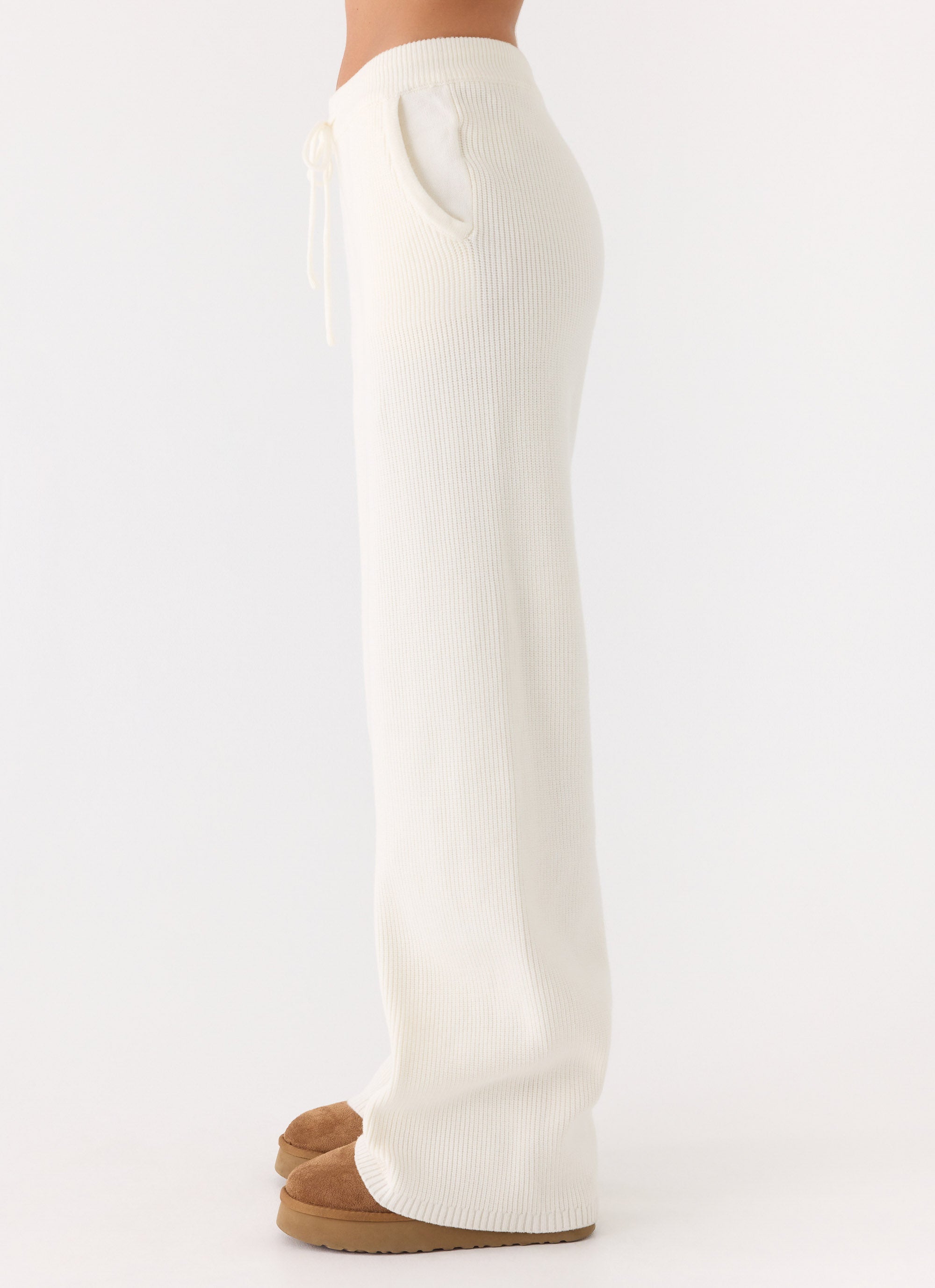Harrison Low Rise Knit Pants - Ivory