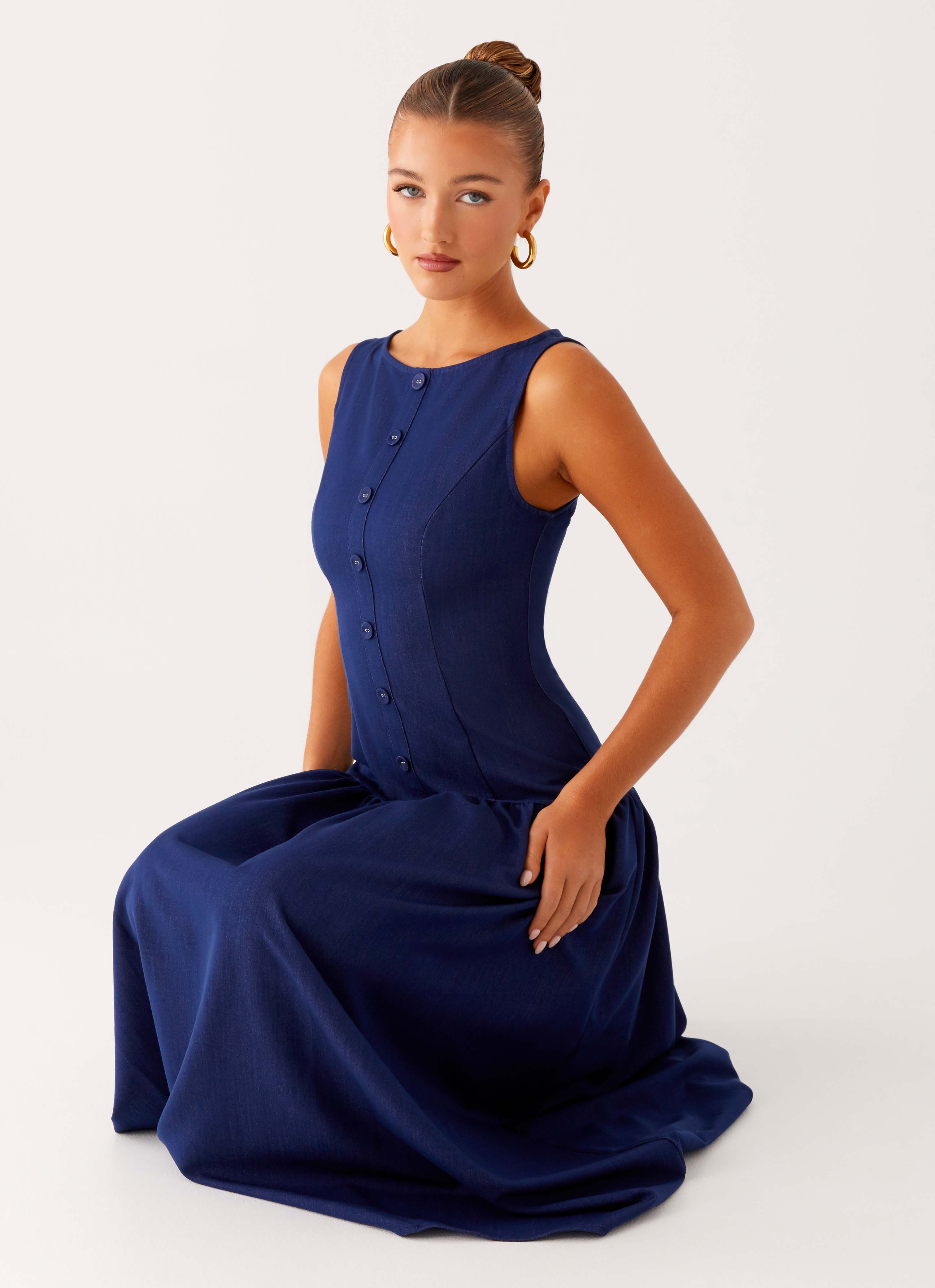Hayes Denim Midi Dress - Indigo