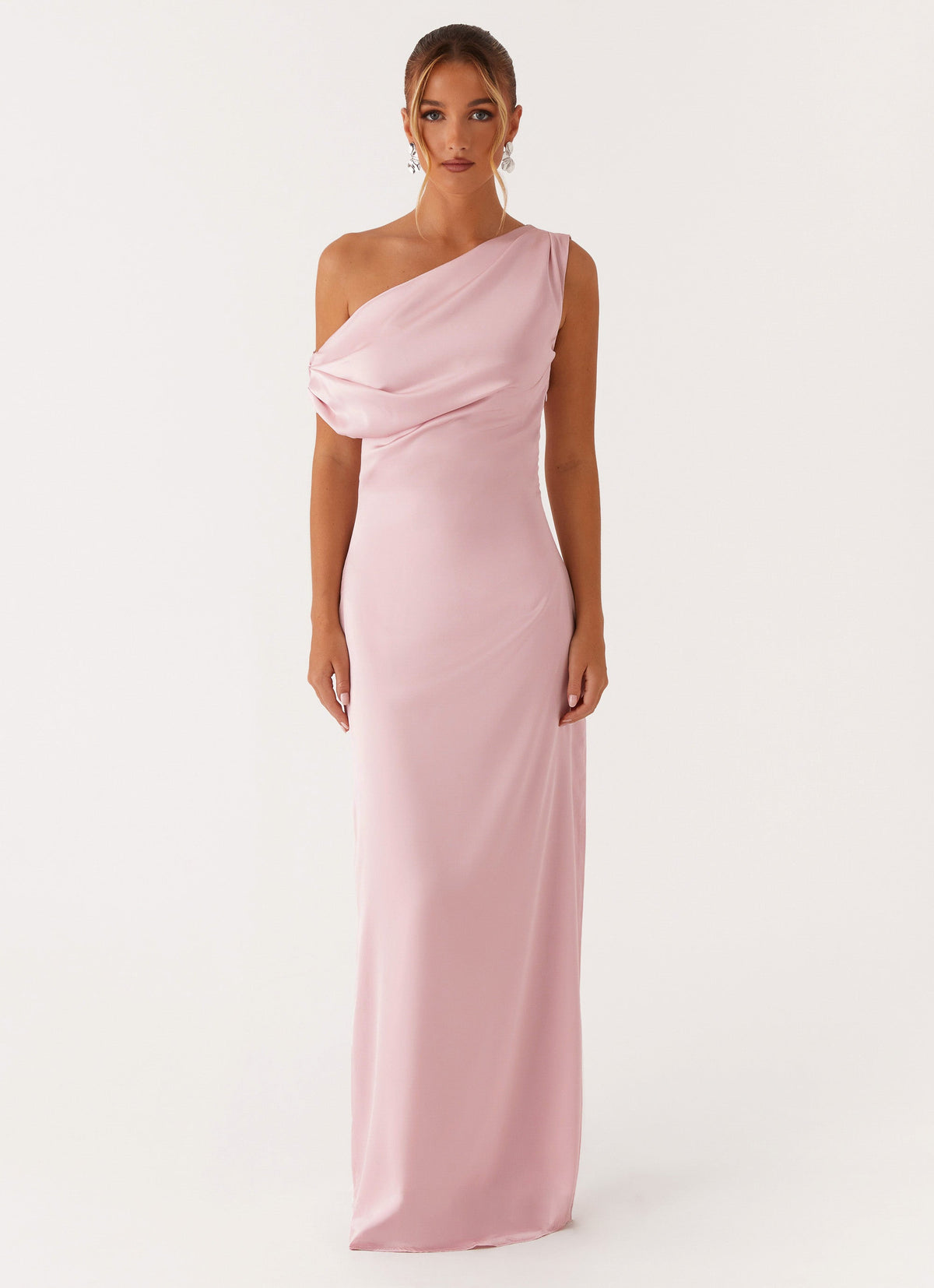 Heart Of Glass Satin Maxi Dress - Pink