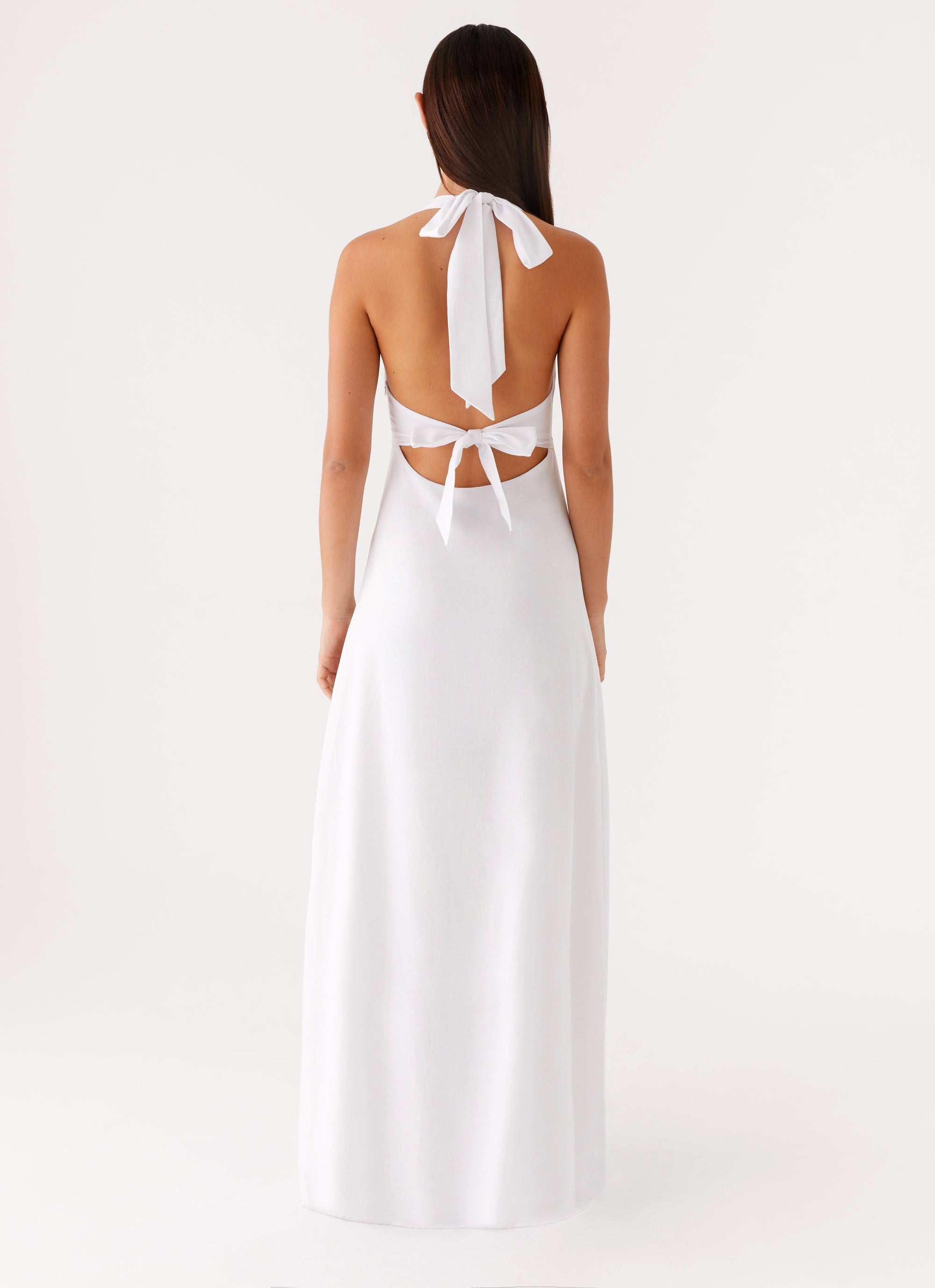 Heavy Hearted Linen Maxi Dress - White