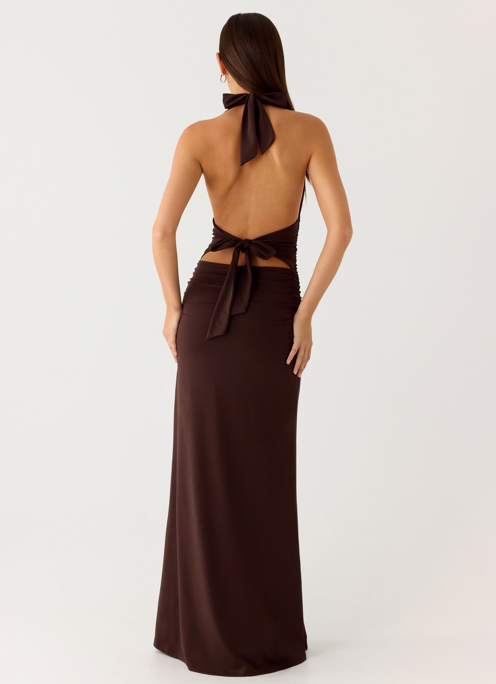 Ilaria Halter Maxi Dress - Chocolate