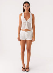 Imaan Halter Top - White