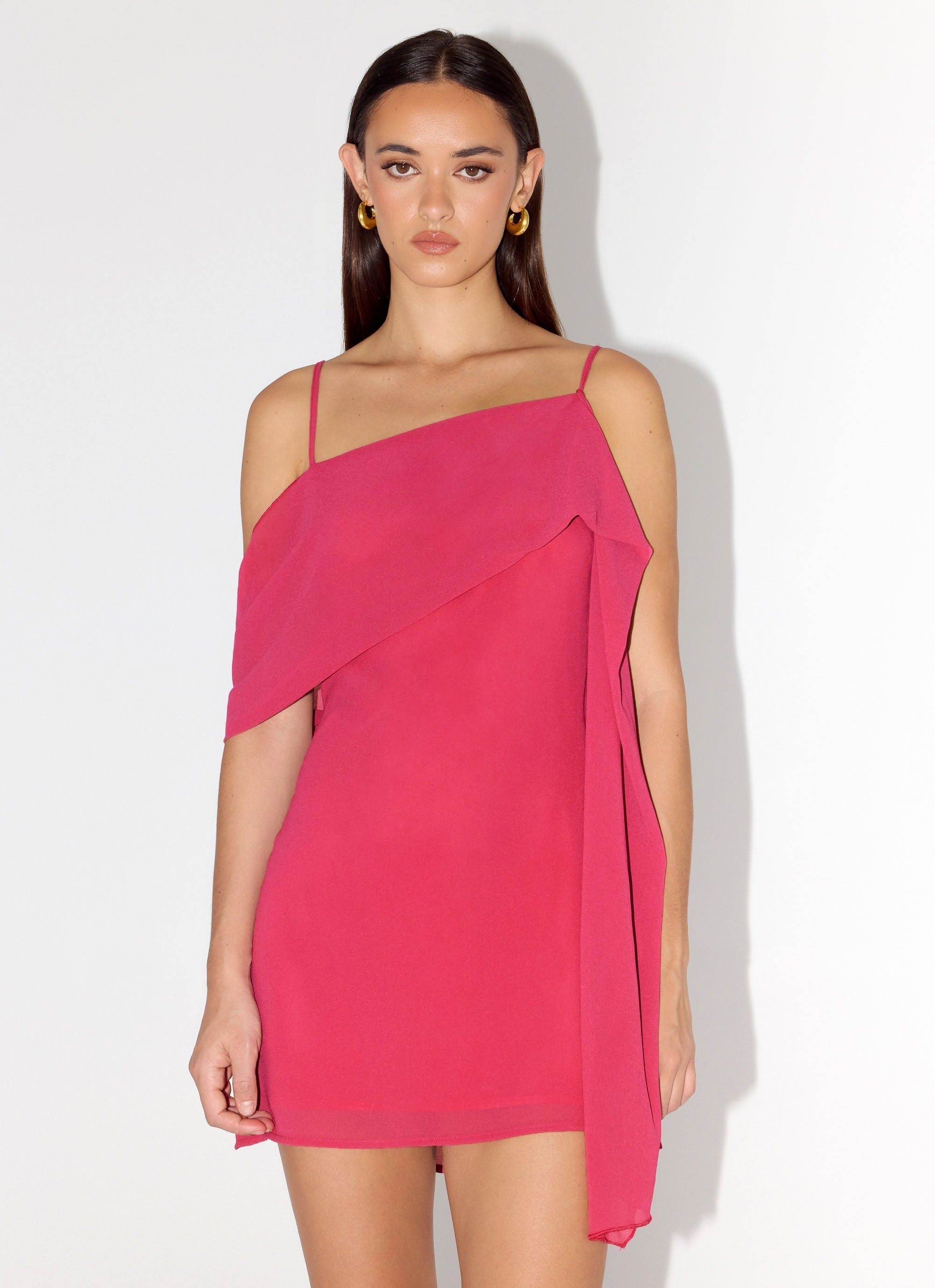 In Your Place Mini Dress - Fuchsia