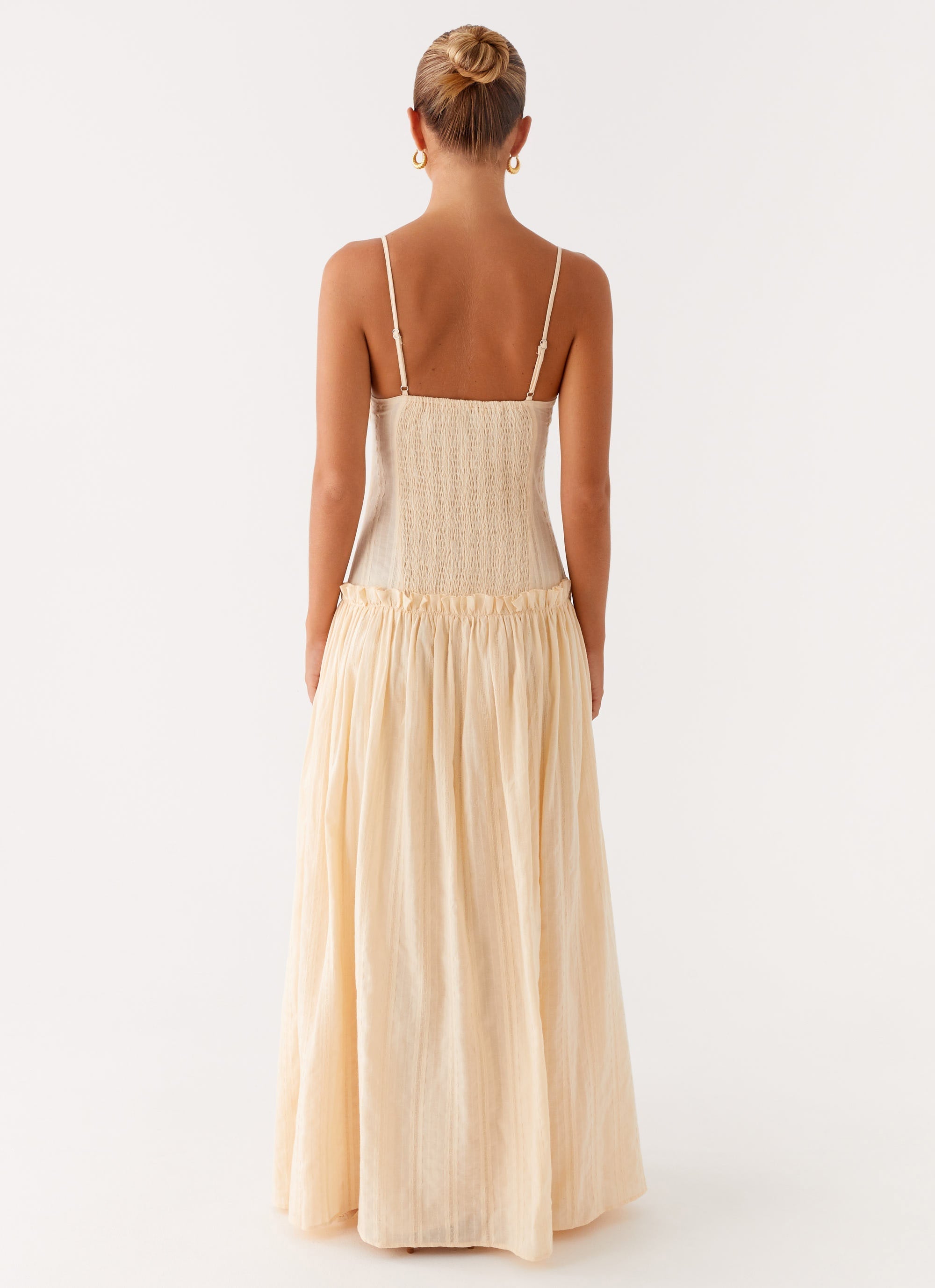 Jacinda Drop Waist Maxi Dress - Cream