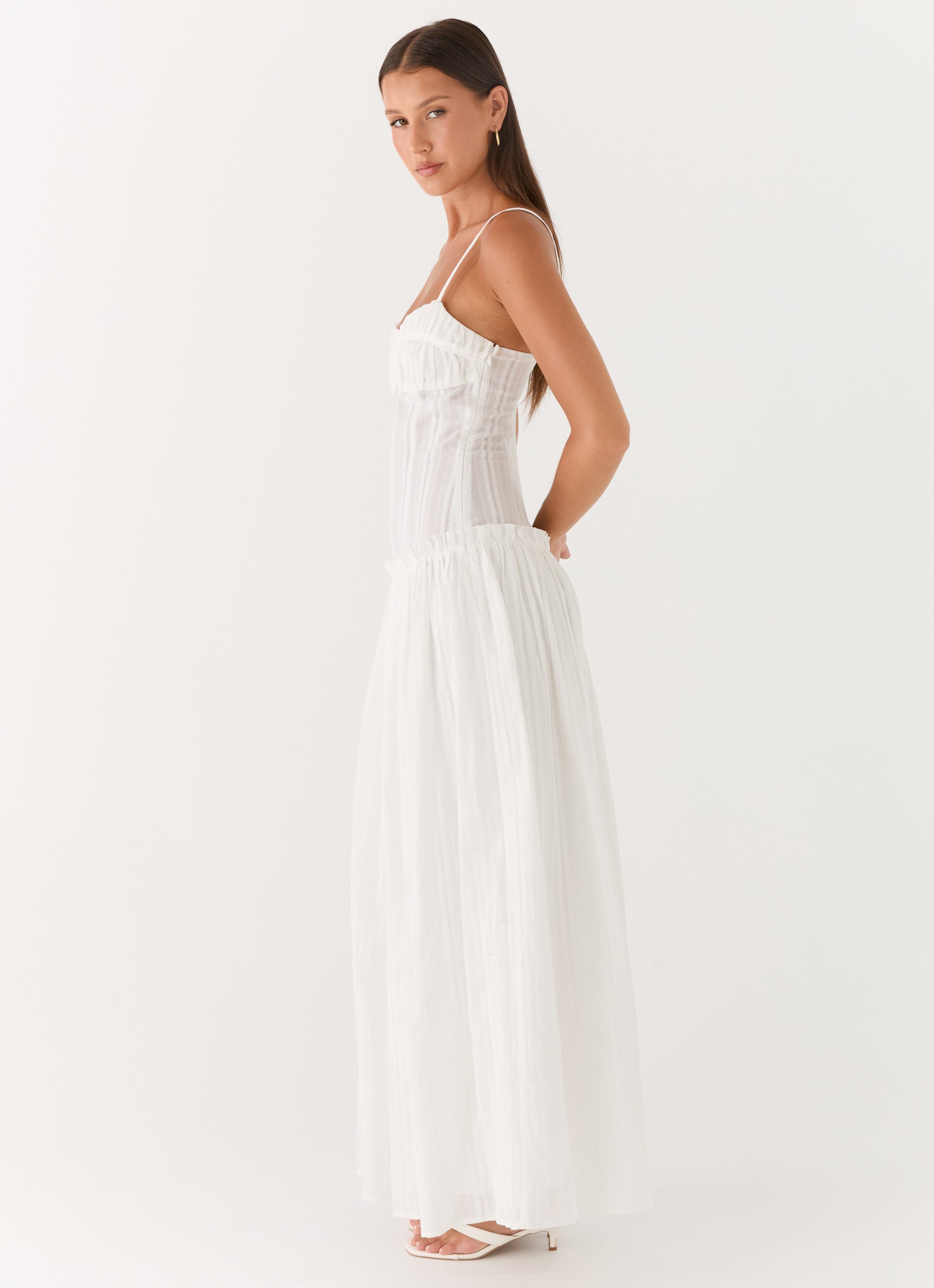 Jacinda Drop Waist Maxi Dress - Ivory