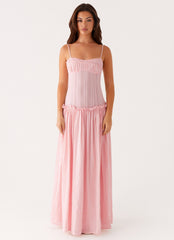 Jacinda Drop Waist Maxi Dress - Pink