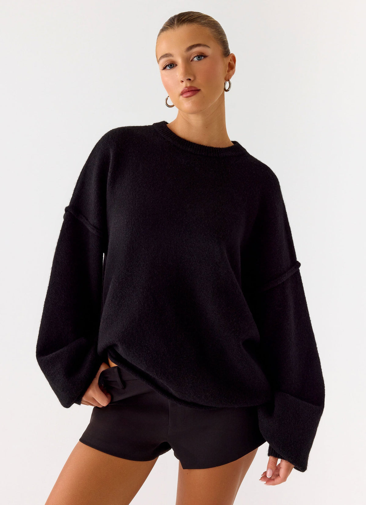 Jack Oversized Knit Sweater - Black