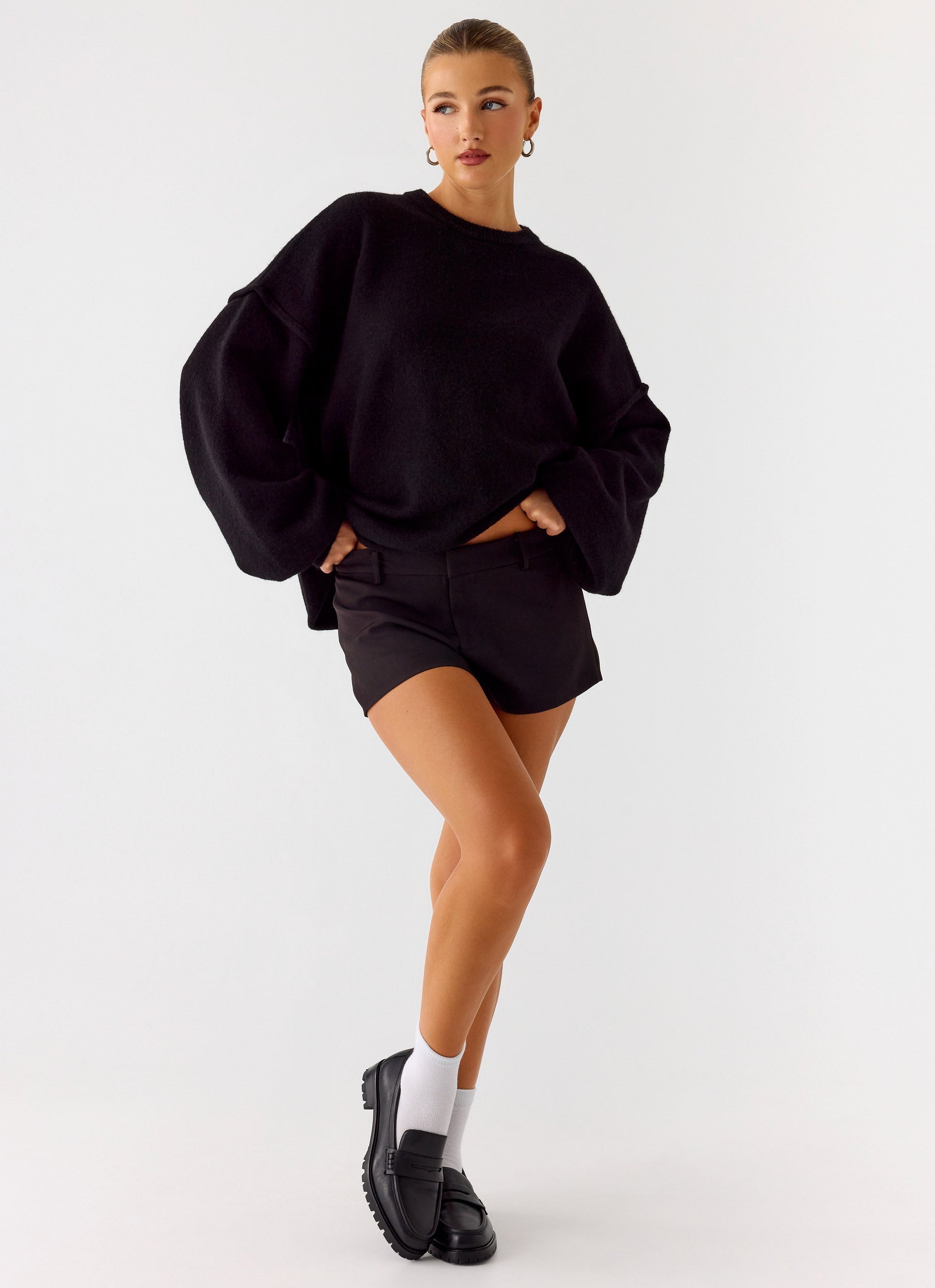 Jack Oversized Knit Sweater - Black