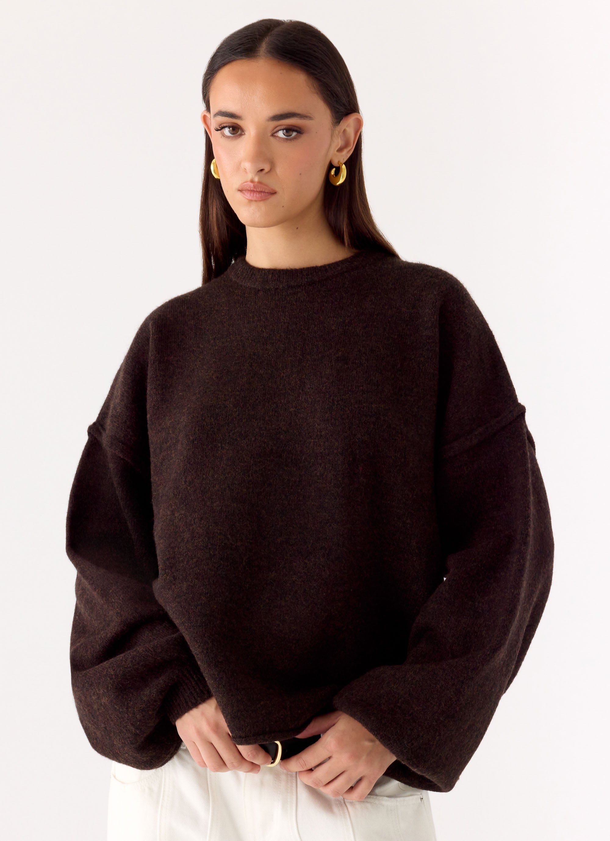 Jack Oversized Knit Sweater - Chocolate