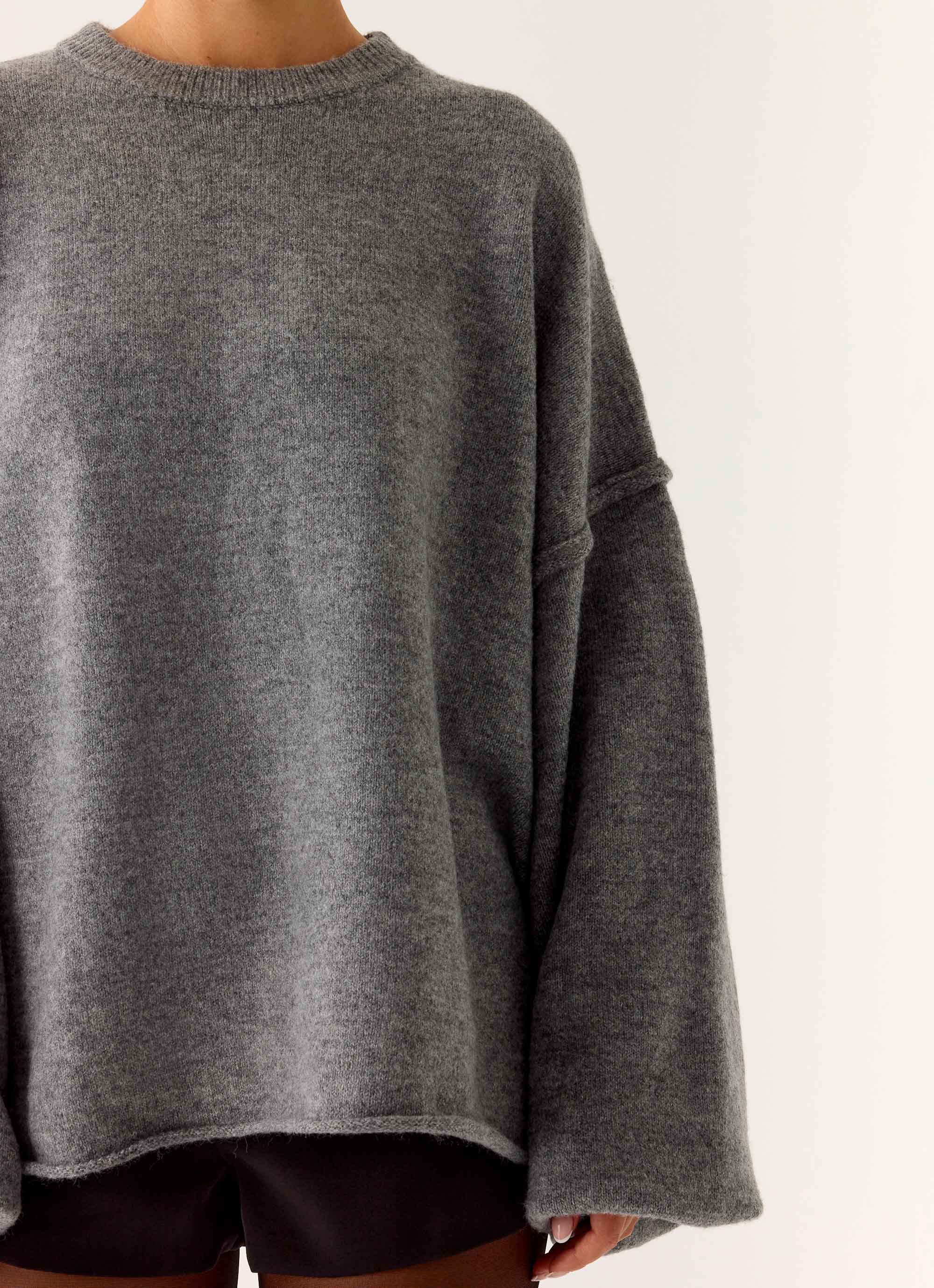 Jack Oversized Knit Sweater - Grey