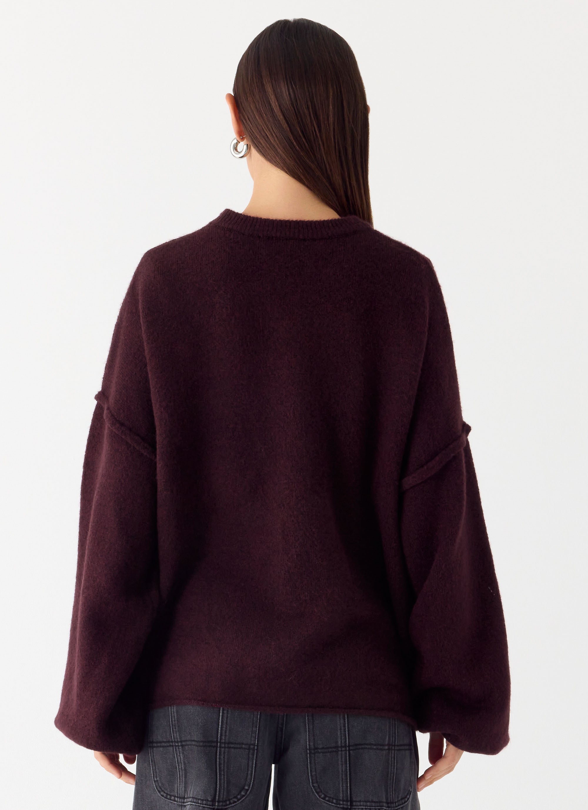 Jack Oversized Knit Sweater - Plum