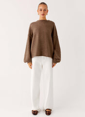 Jack Oversized Knit Sweater - Tan Marle