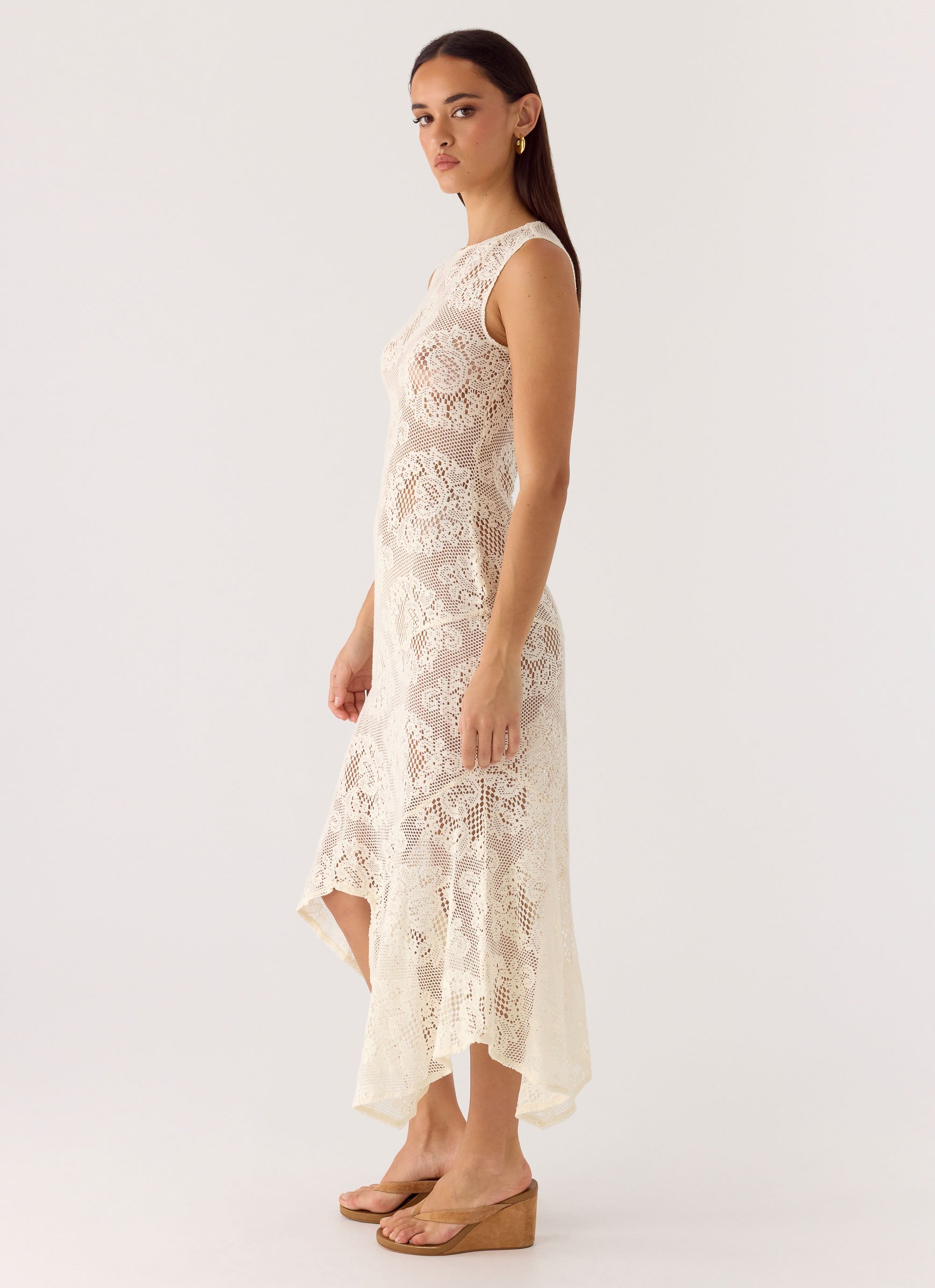 Janayia Midi Dress - Ivory