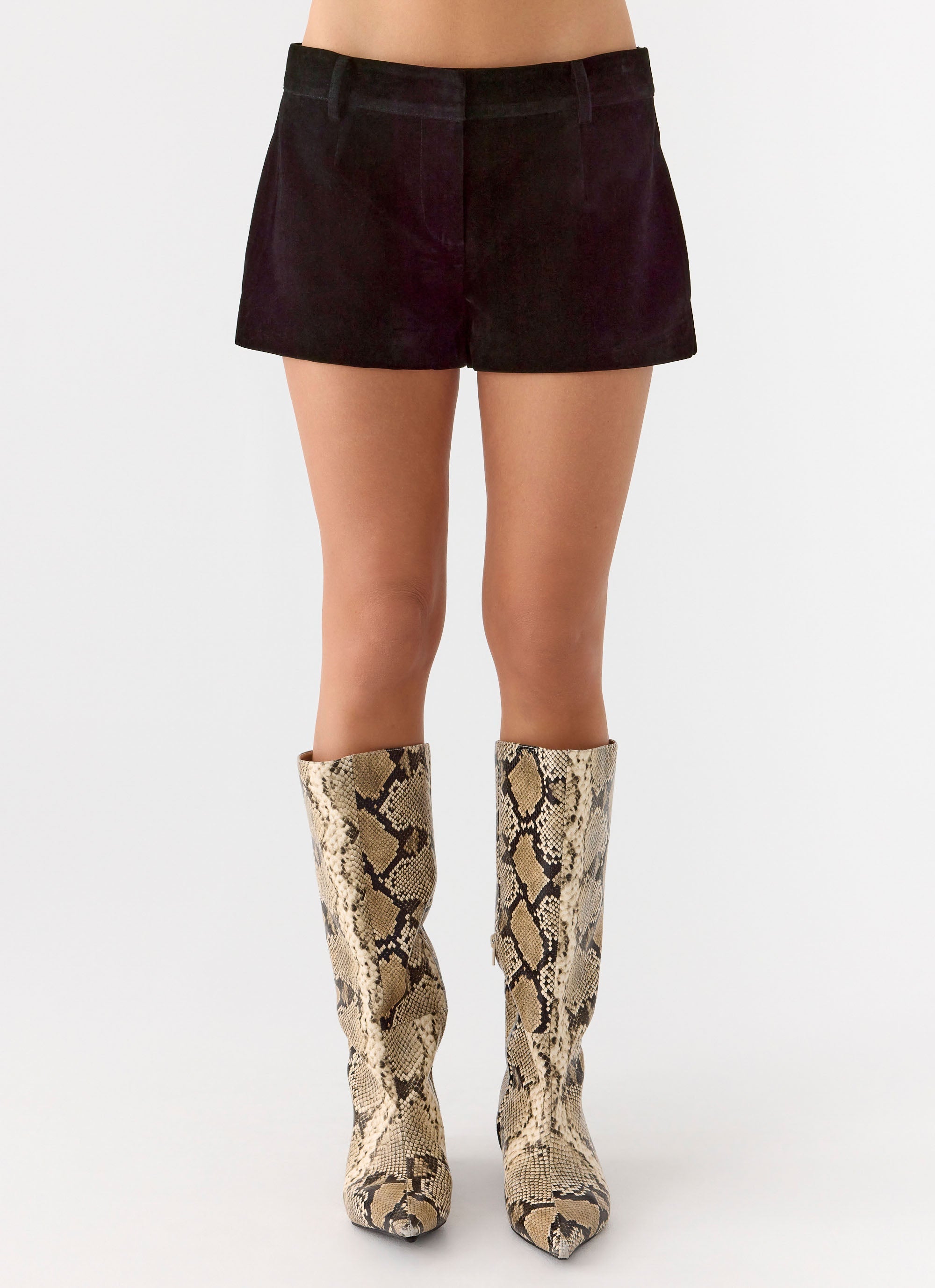 Jeremy Faux Suede Shorts - Black