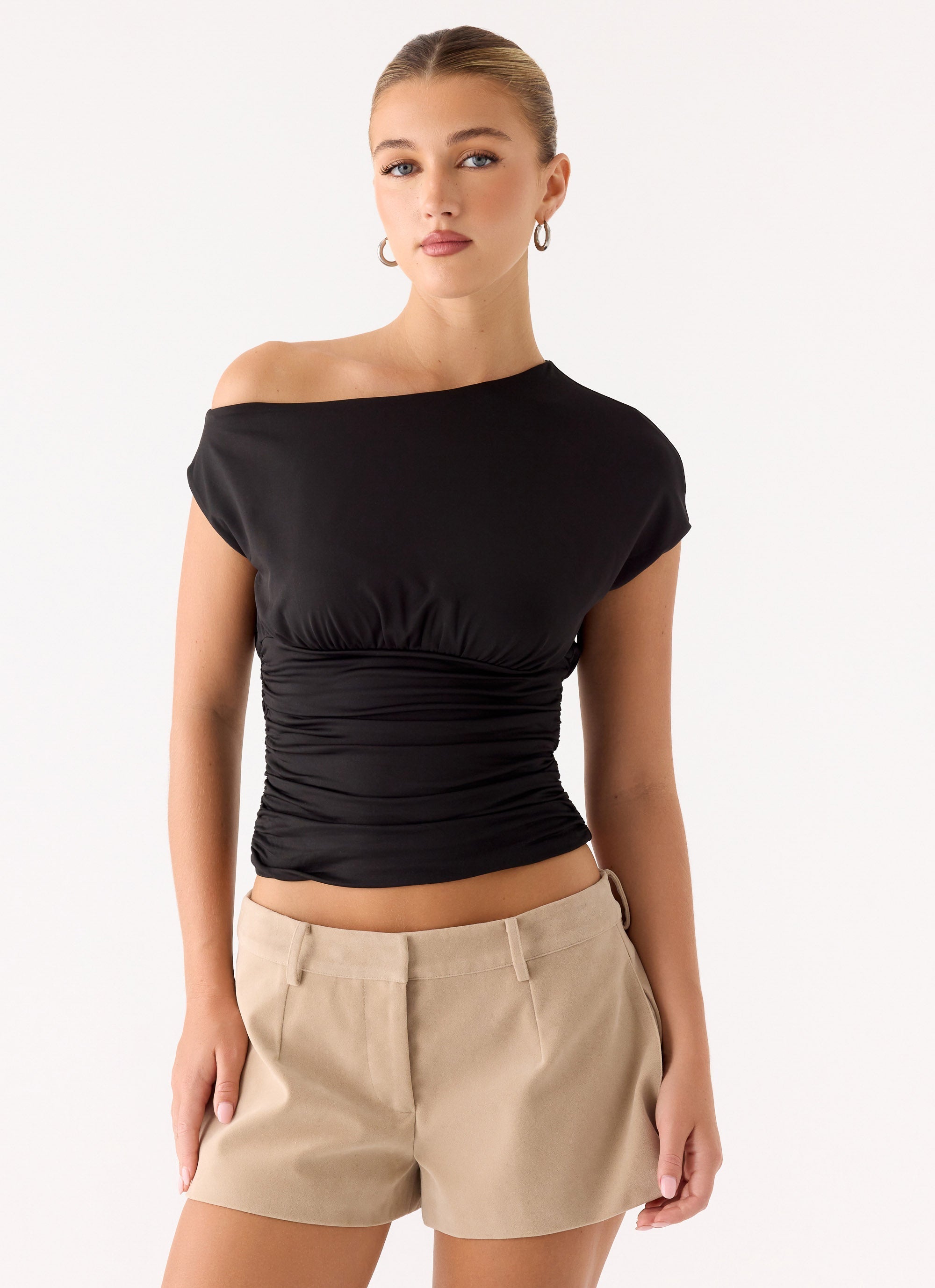 Jeremy Faux Suede Shorts - Cream