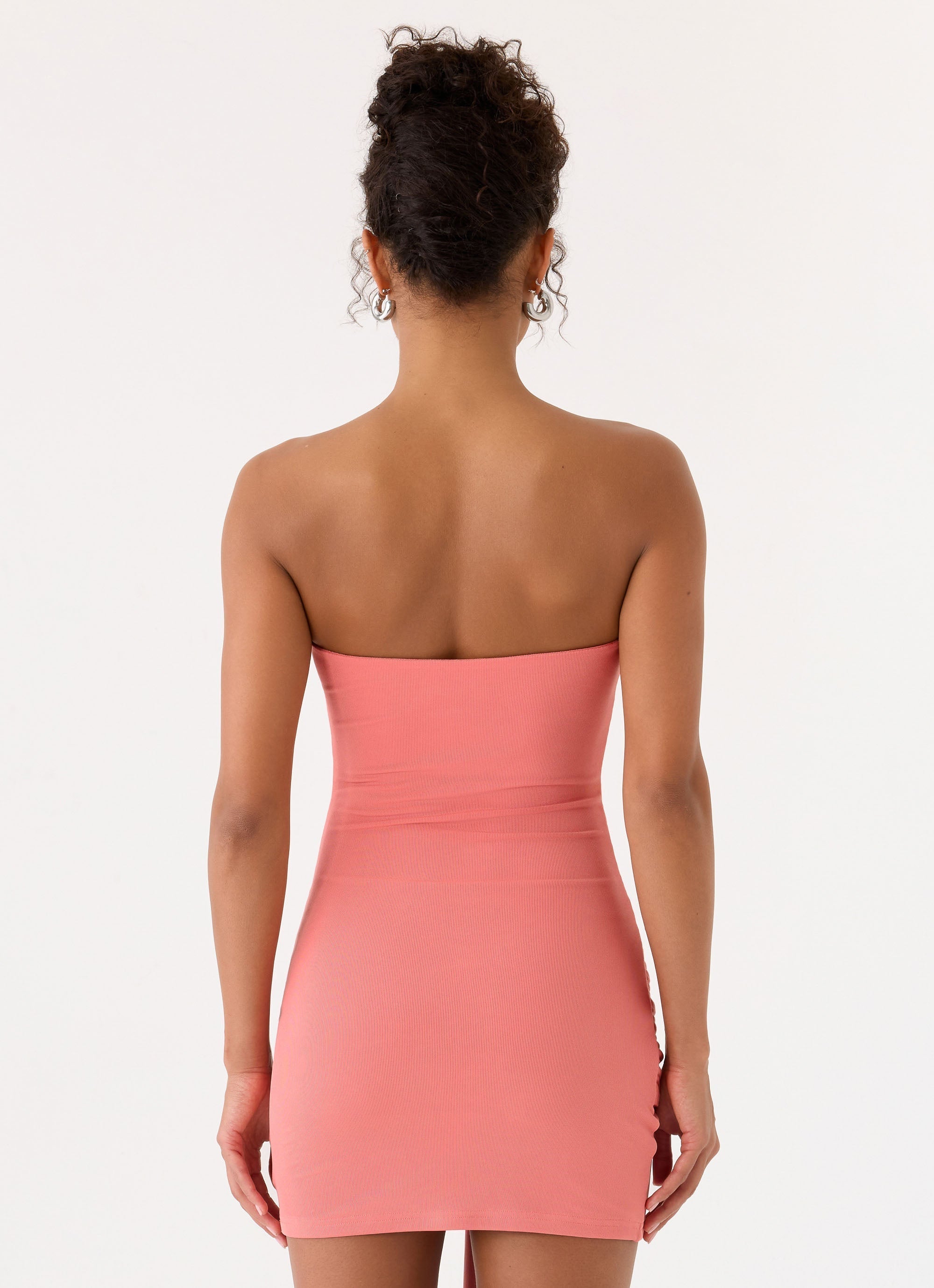 Jiliana Strapless Mini Dress - Coral
