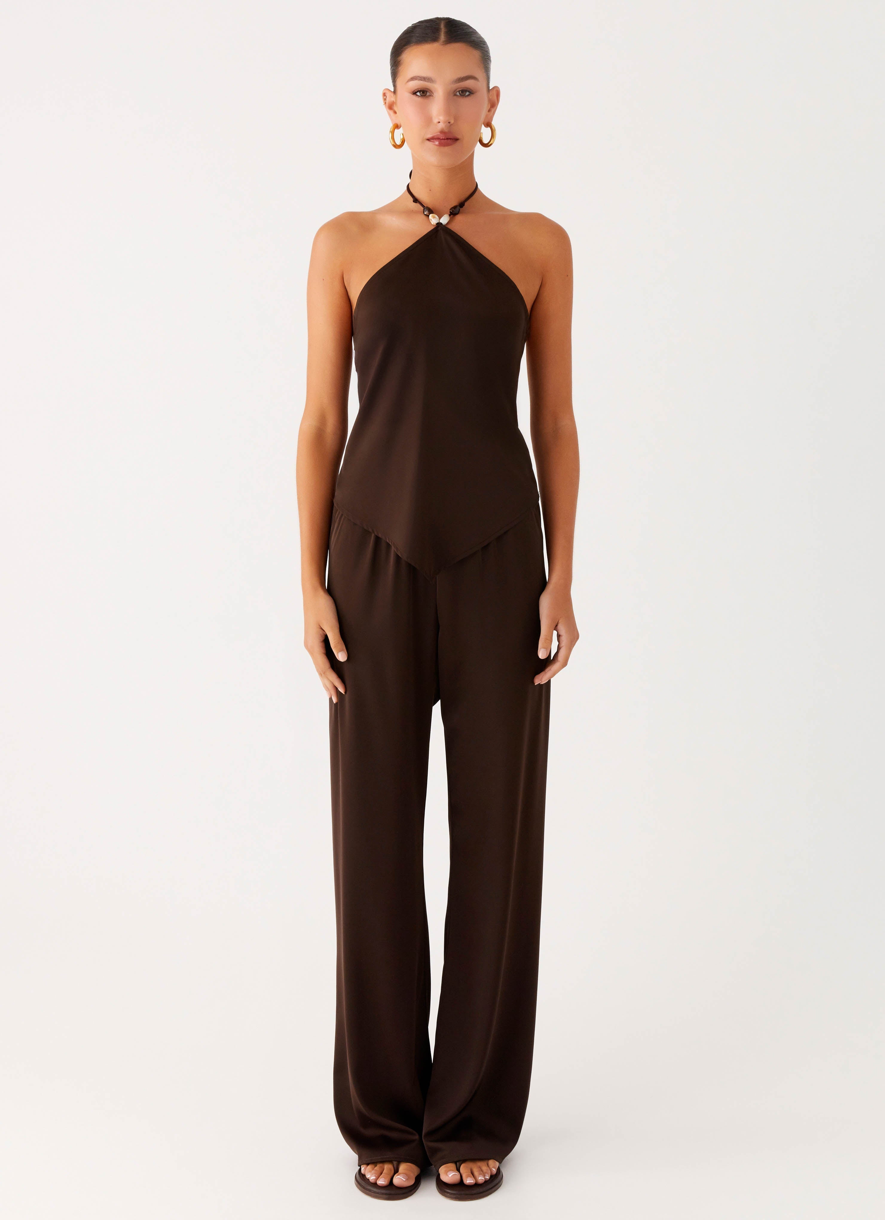 Jorjianna Halter Top - Chocolate