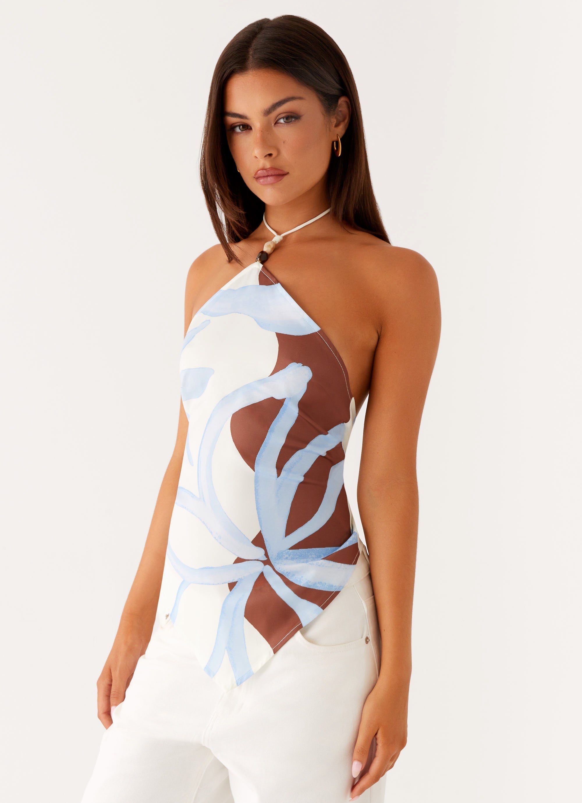 Julissa Halter Top - Bloom Wave Print