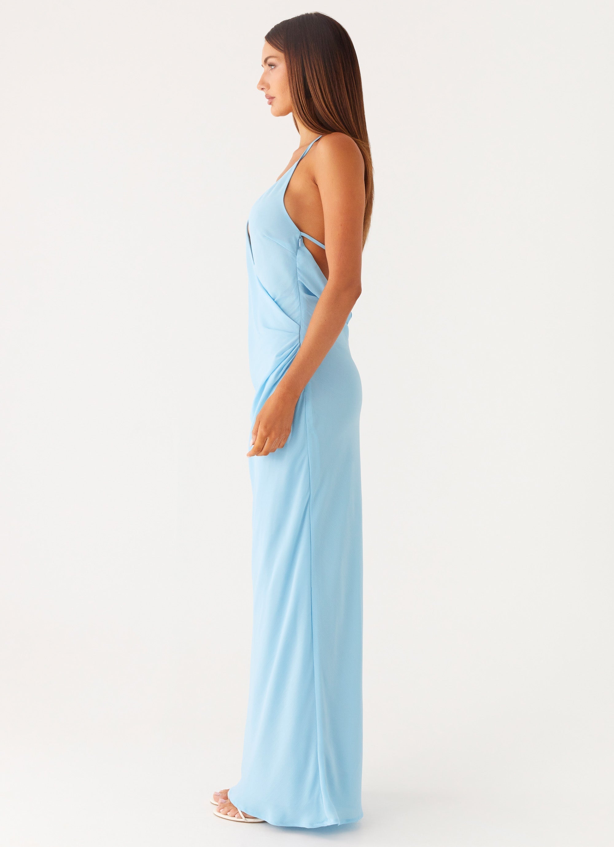 Just A Kiss Cowl Maxi Dress - Turquoise