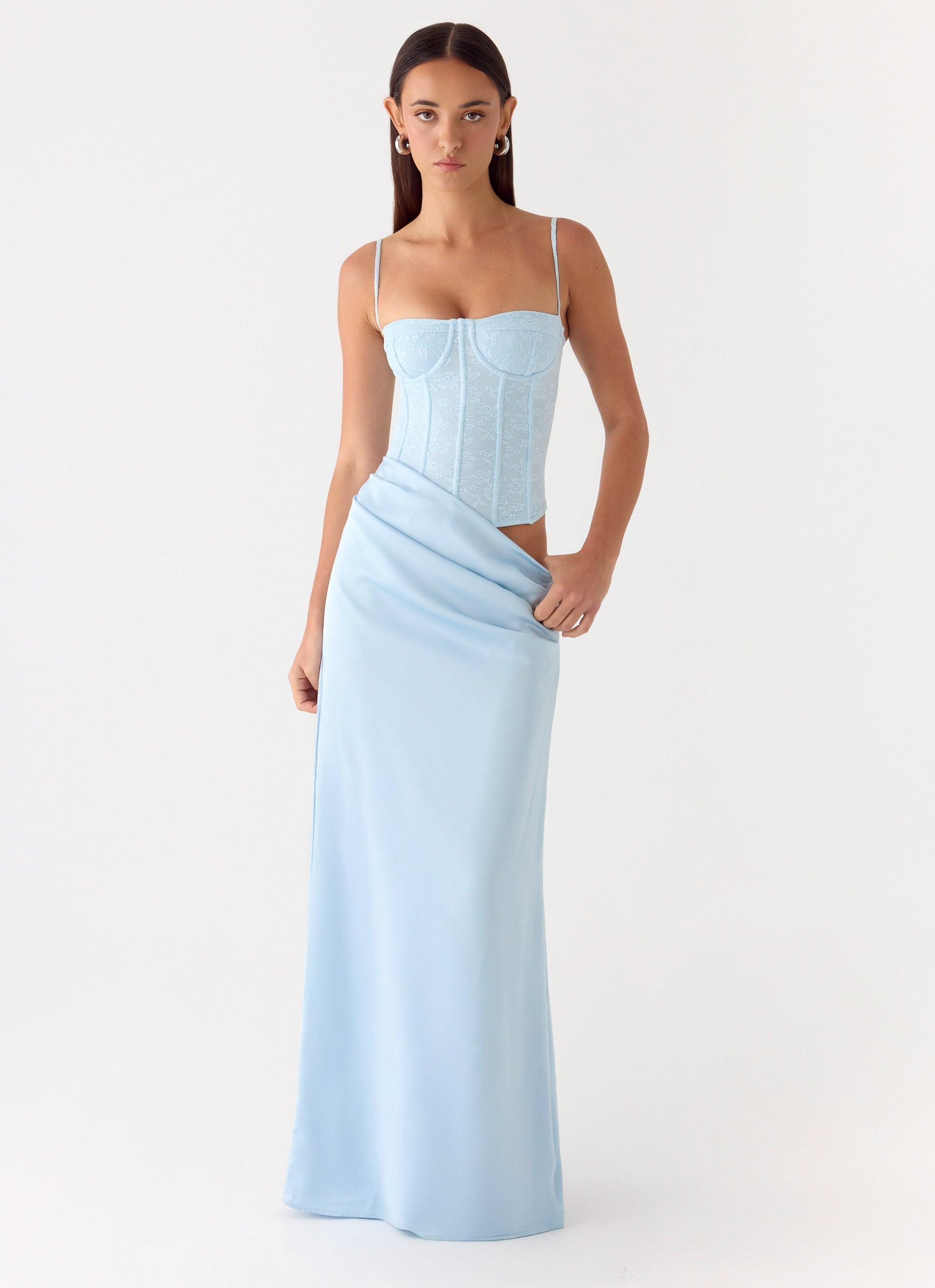 Kalila Corset Maxi Dress - Blue