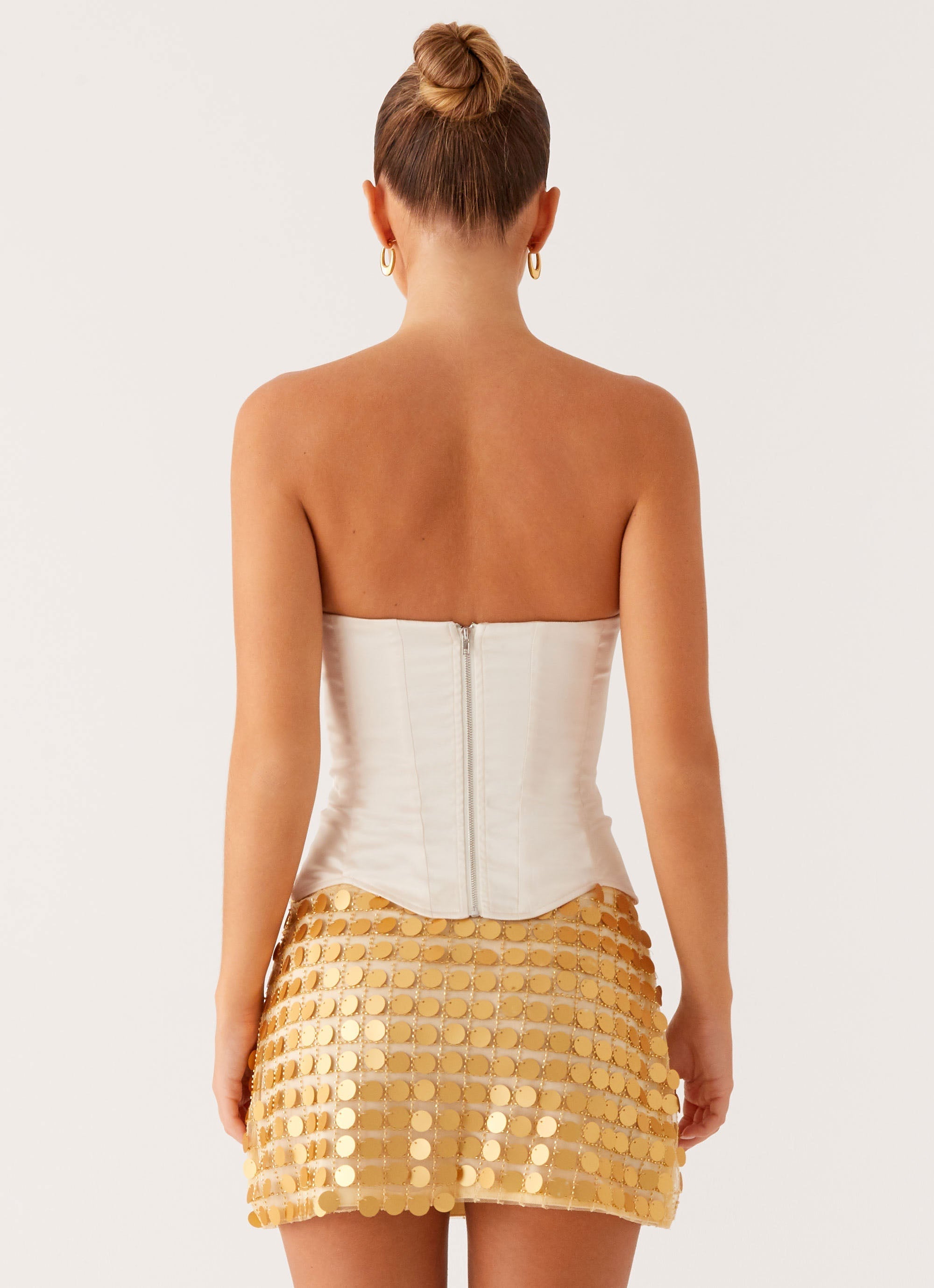Kasen Sequin Mini Skirt - Gold