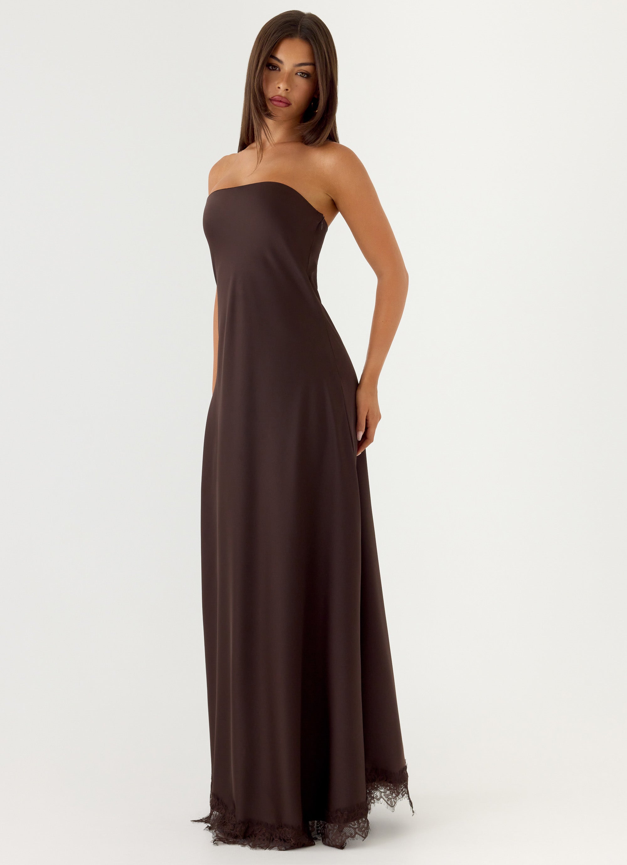 Kayleigh Strapless Maxi Dress - Chocolate Torte