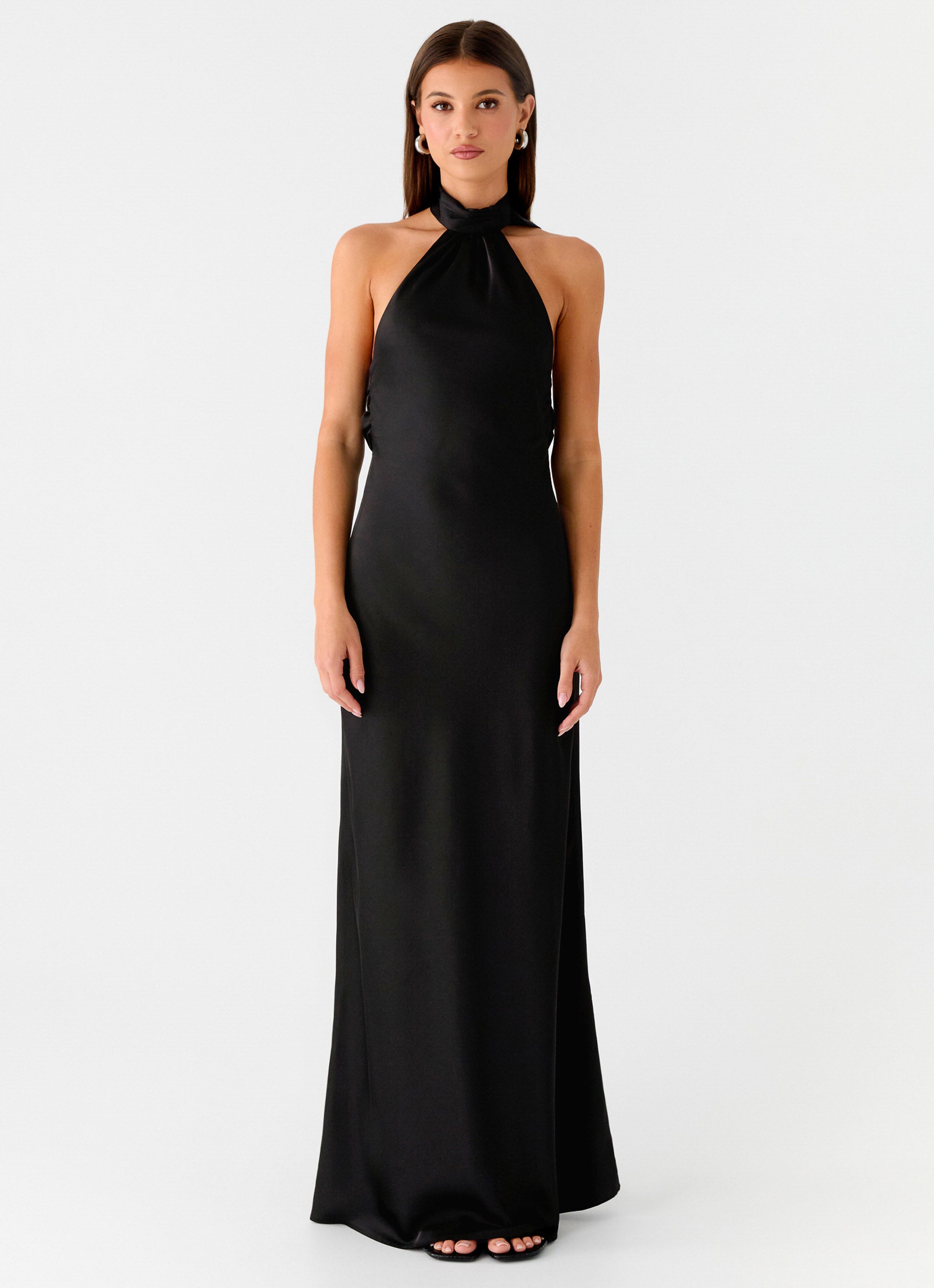Keena Scarf Maxi Dress - Black
