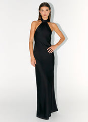 Keena Scarf Maxi Dress - Black