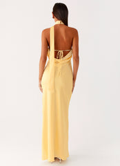 Keena Scarf Maxi Dress - Lemon
