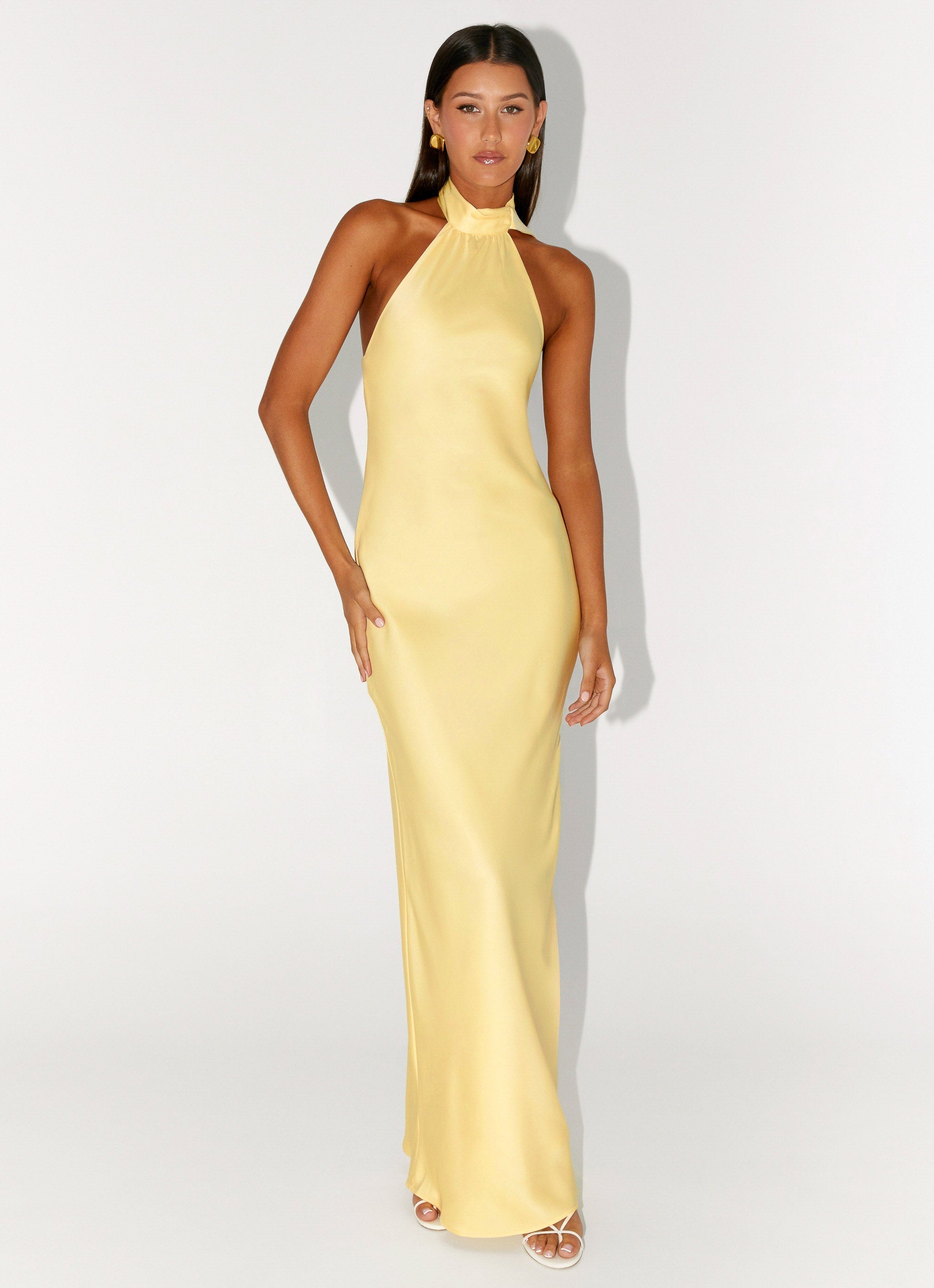 Keena Scarf Maxi Dress - Lemon