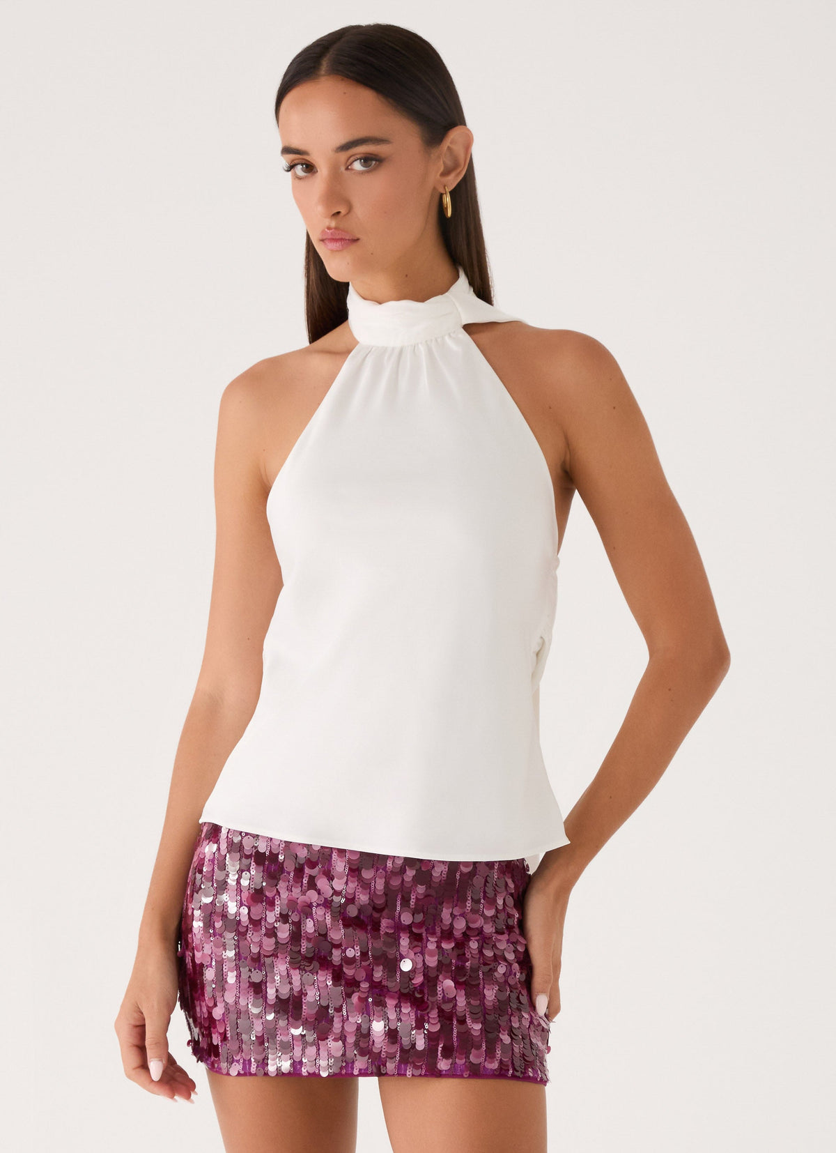 Keena Scarf Top - Ivory