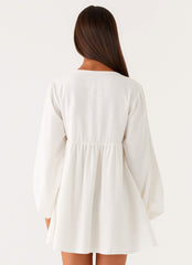 Kennie Linen Mini Dress - White