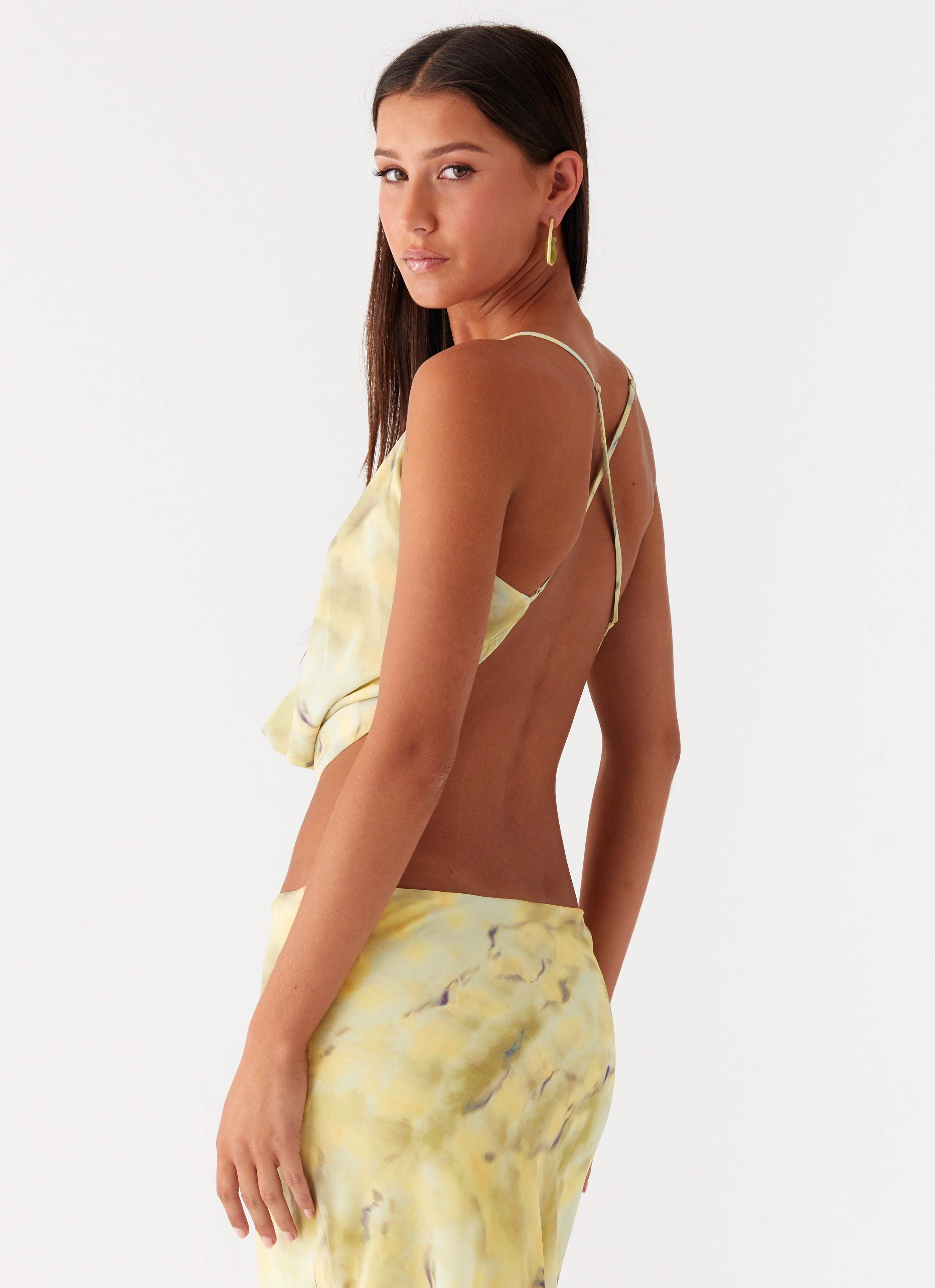 Kylo Cowl Top - Yellow Tie Dye
