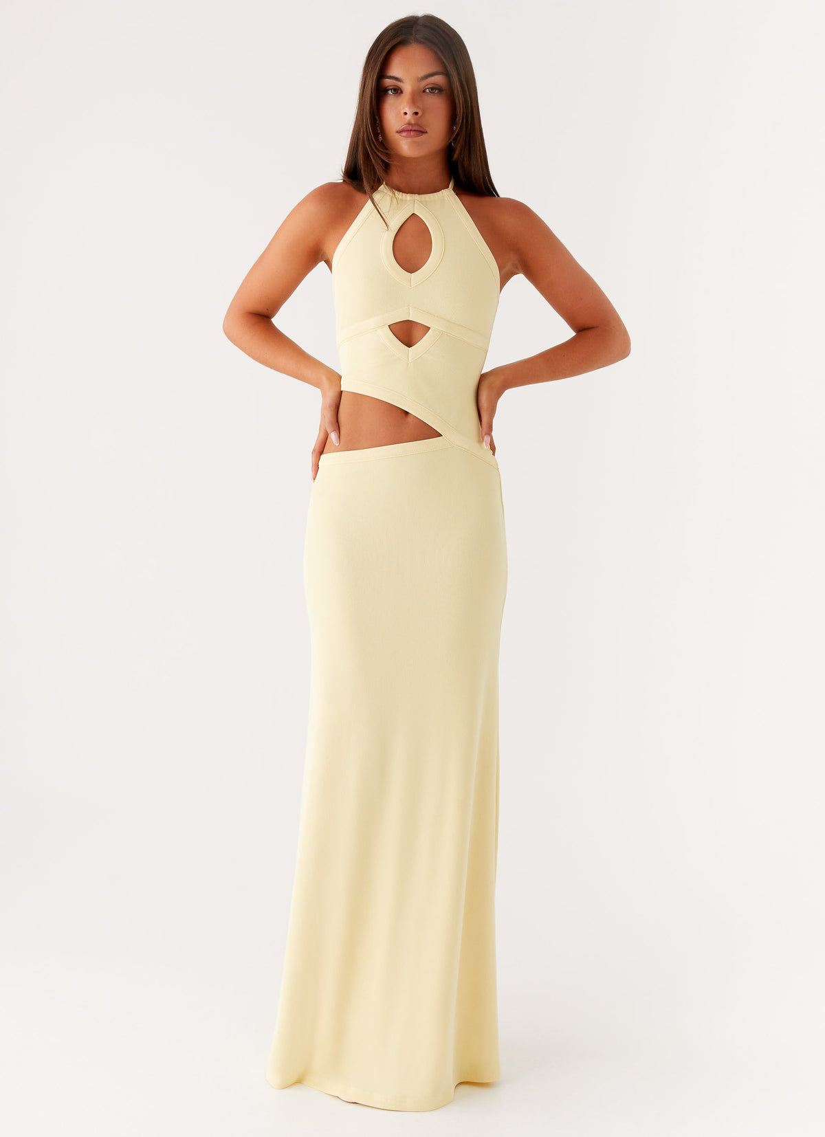 Lanah Cut Out Maxi Dress - Yellow