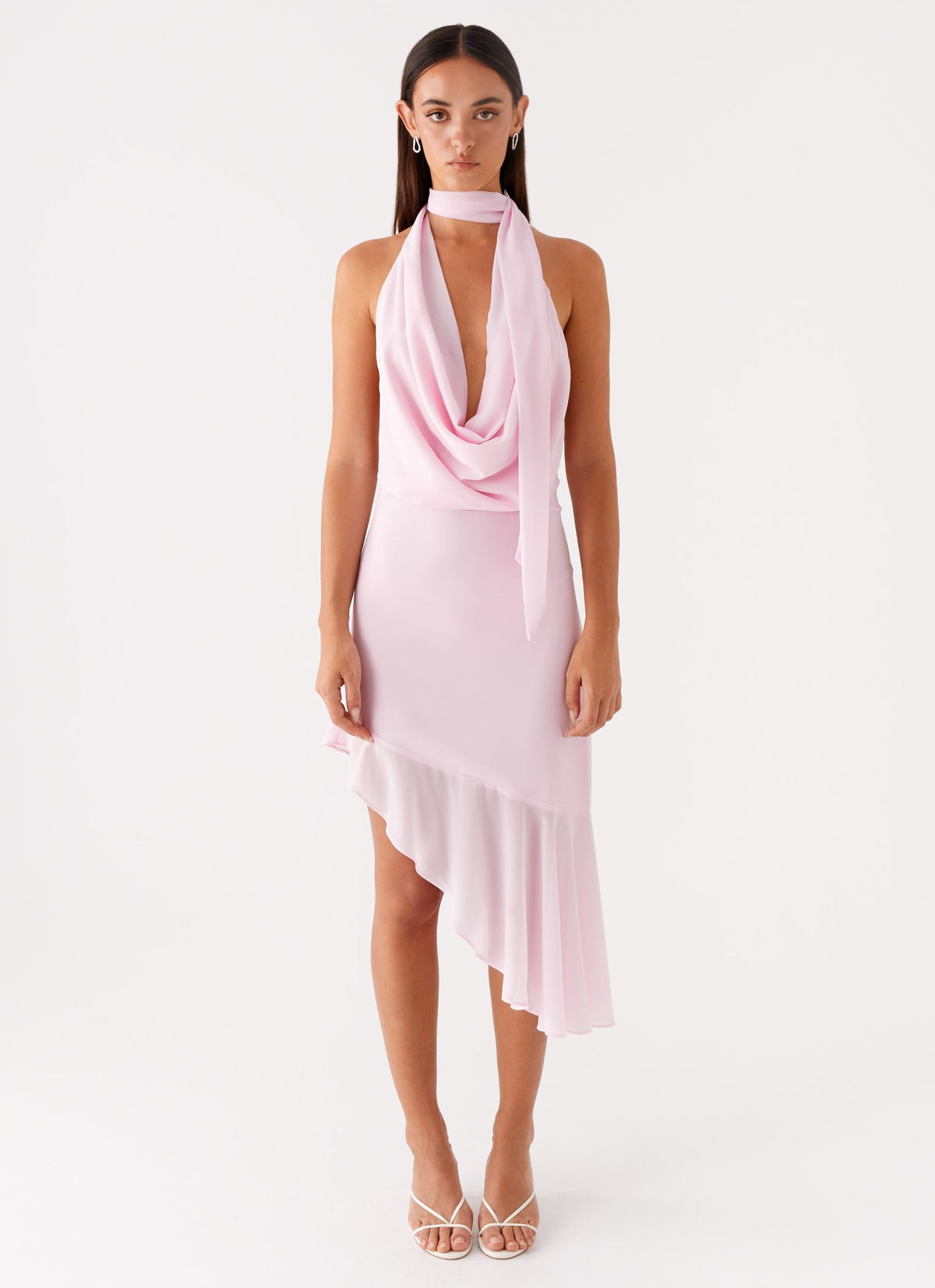 Layna Scarf Midi Dress - Pink