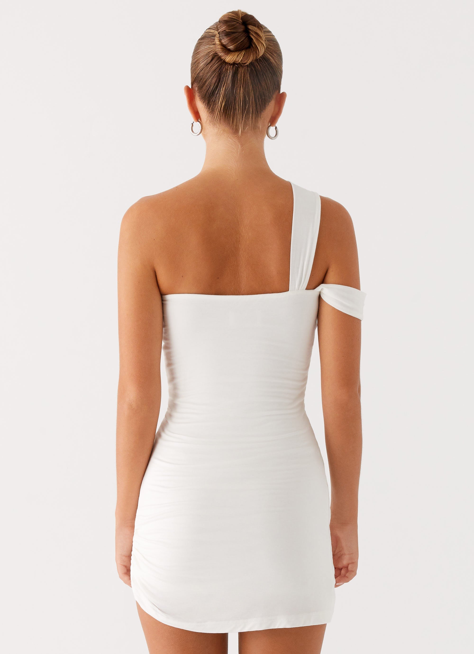 Lena Ruched Mini Dress - Ivory