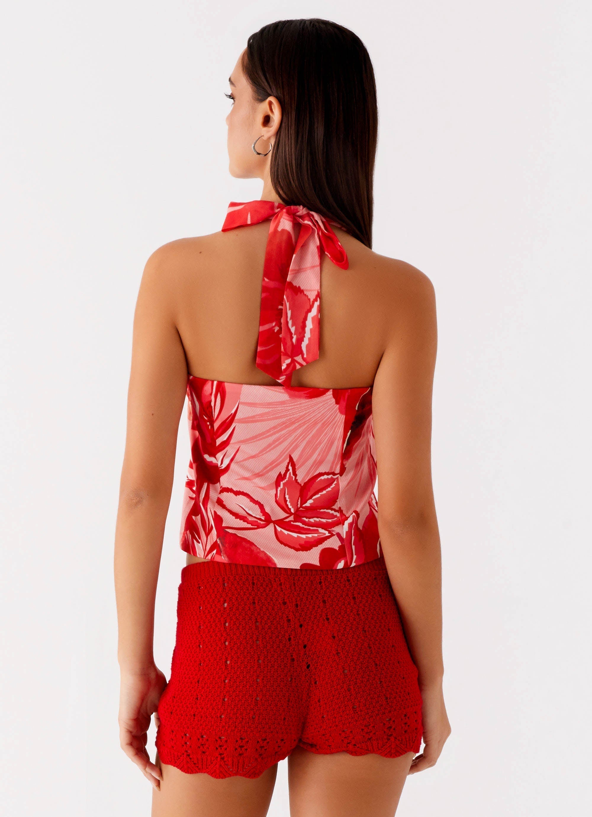 Lets Pretend Halterneck Top - Sicily Sunsets Print