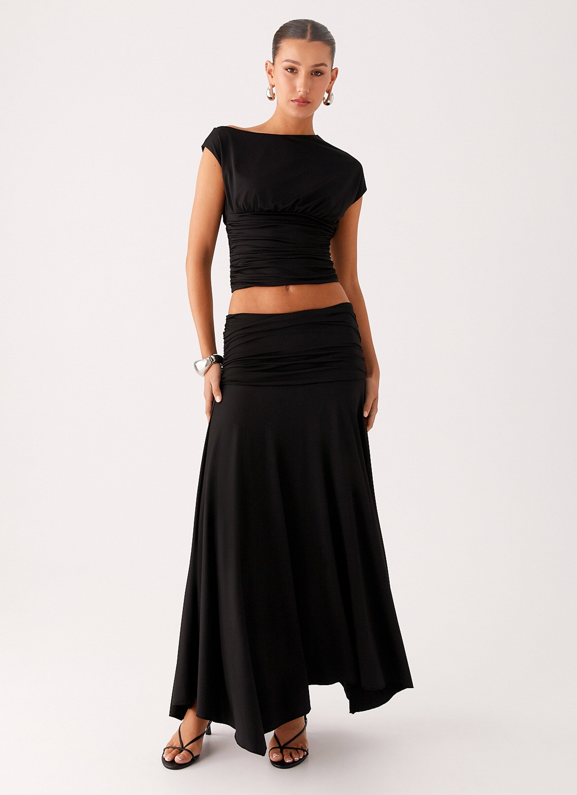 Liana Asymmetrical Top - Black