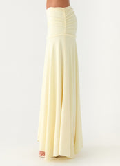 Liana Ruched Maxi Skirt - Yellow