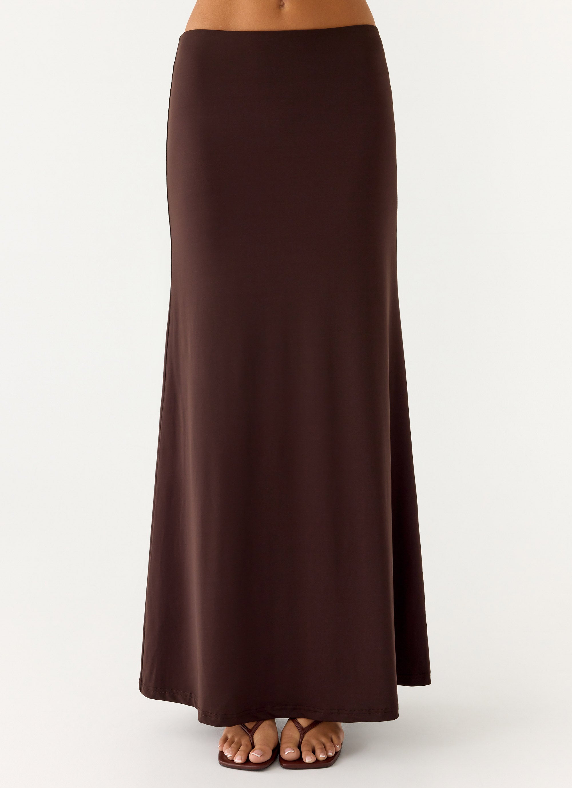 Like A Flower Maxi Skirt - Chocolate