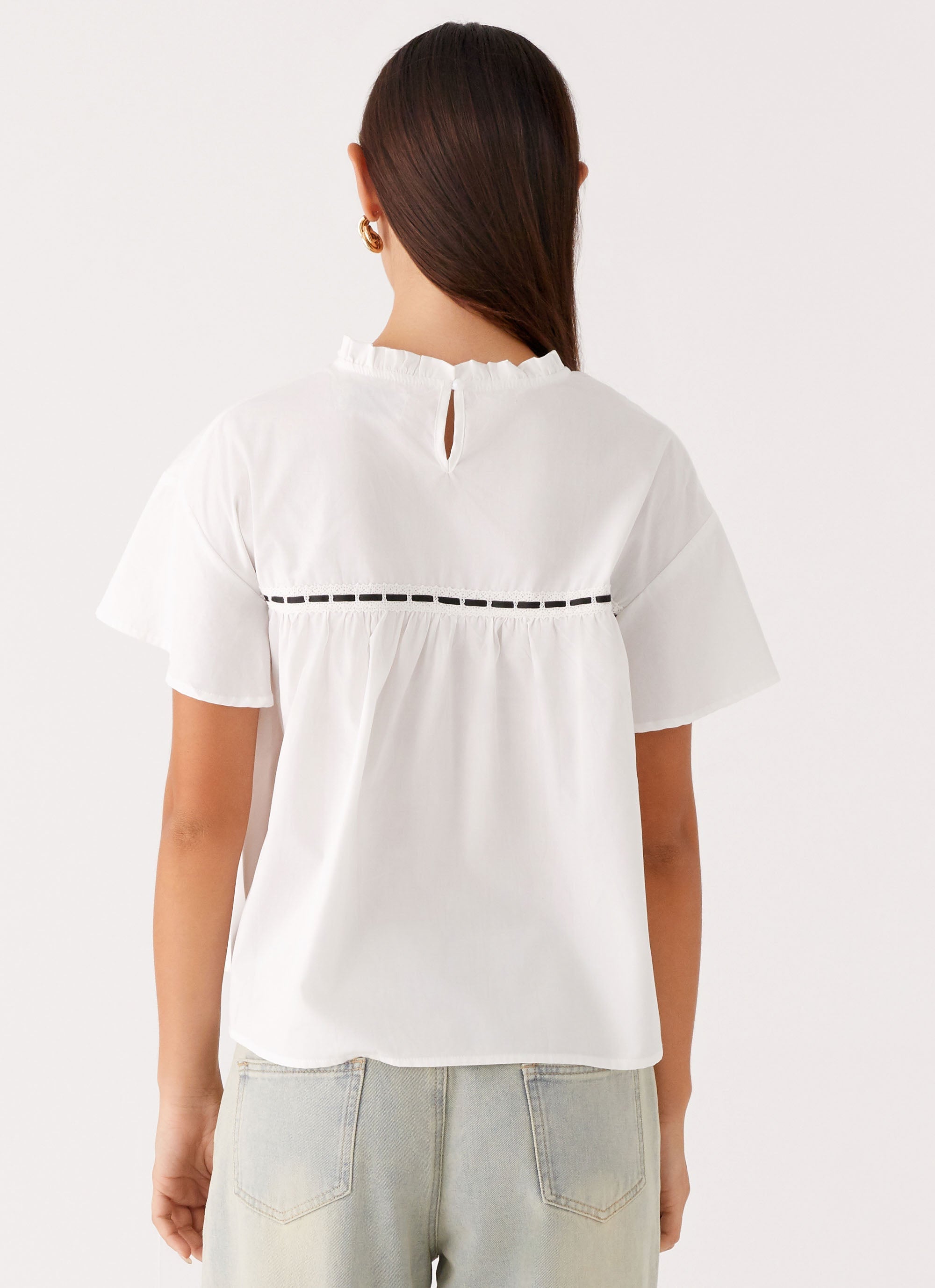 Lila Babydoll Top - White
