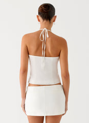Lori beaded Halter Top - Ivory