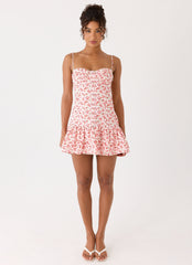 Loulette Mini Dress - Porcelain Rose