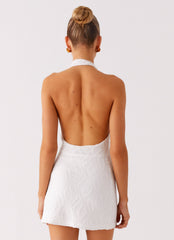 Love Line Halter Mini Dress - White