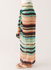 Low Tide Sarong Maxi Skirt - Stripe