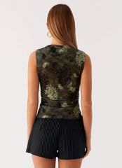 Lux Tank Top - Cyber Floral