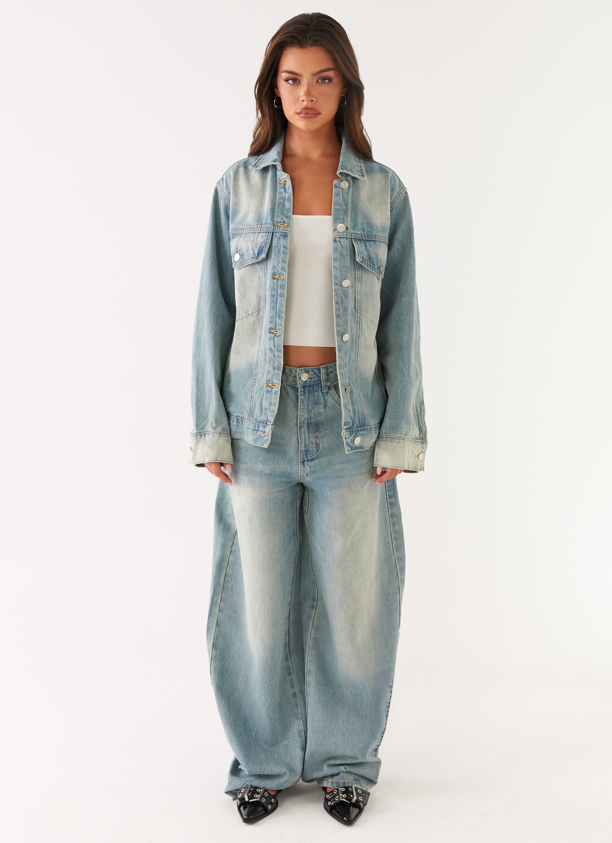 Maxwell Baggy Denim Jeans - Washed Blue