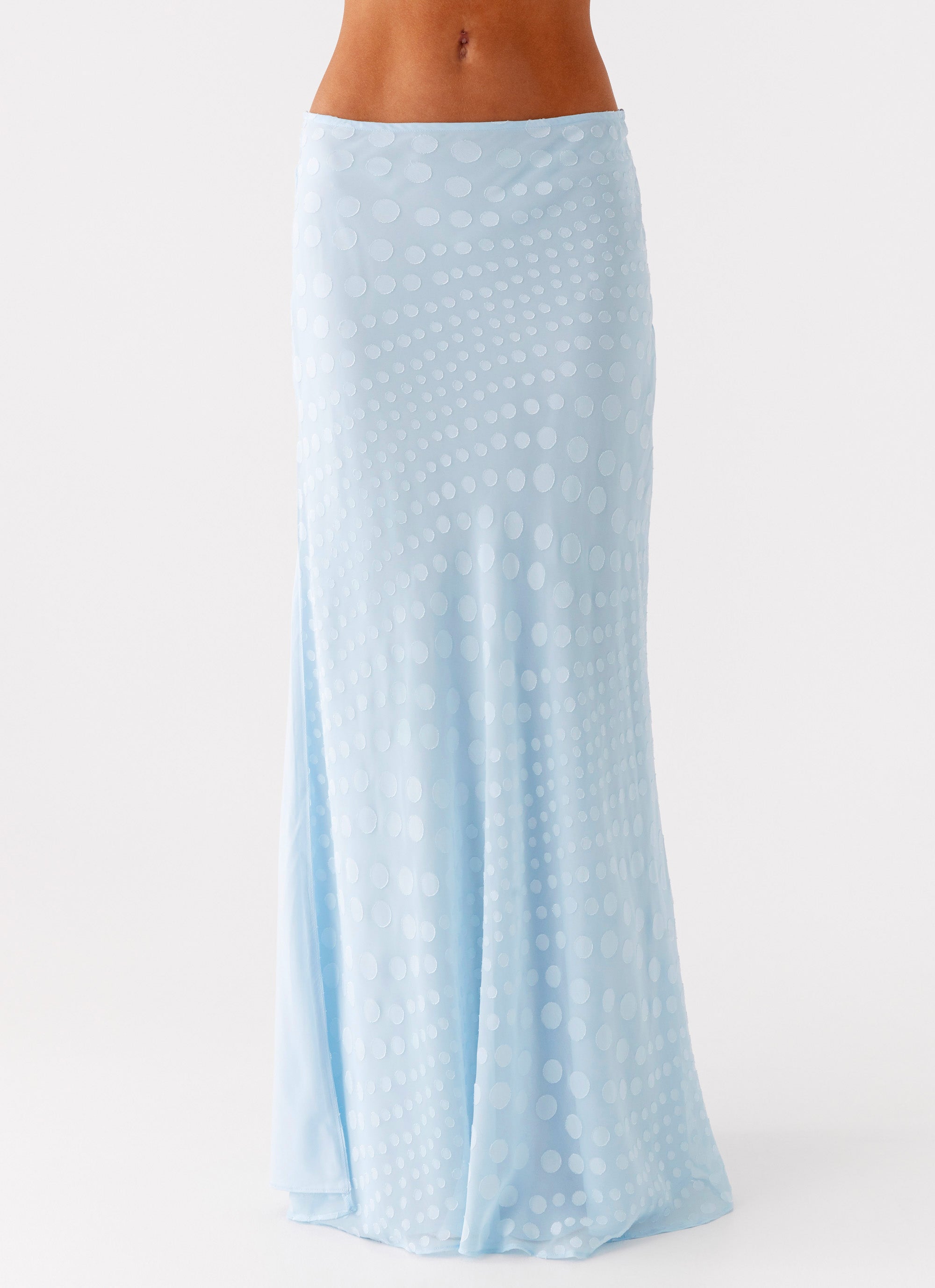 Mena Chiffon Spot Maxi Skirt - Blue